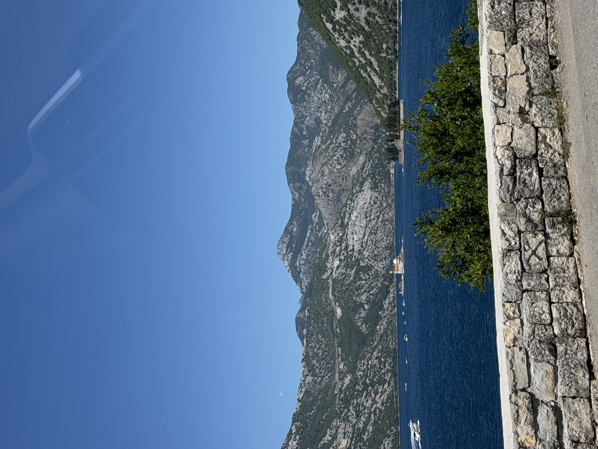 Bay of Kotor coastline on a calm summer morning
