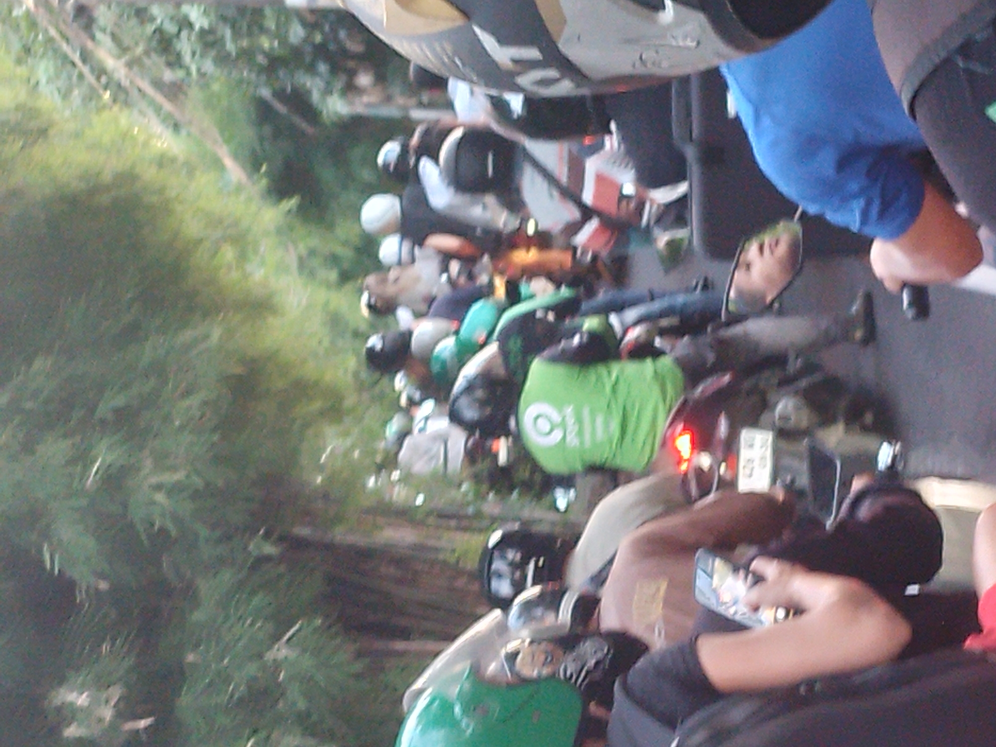 Heavy motorbike traffic congestion observed in North Kuta