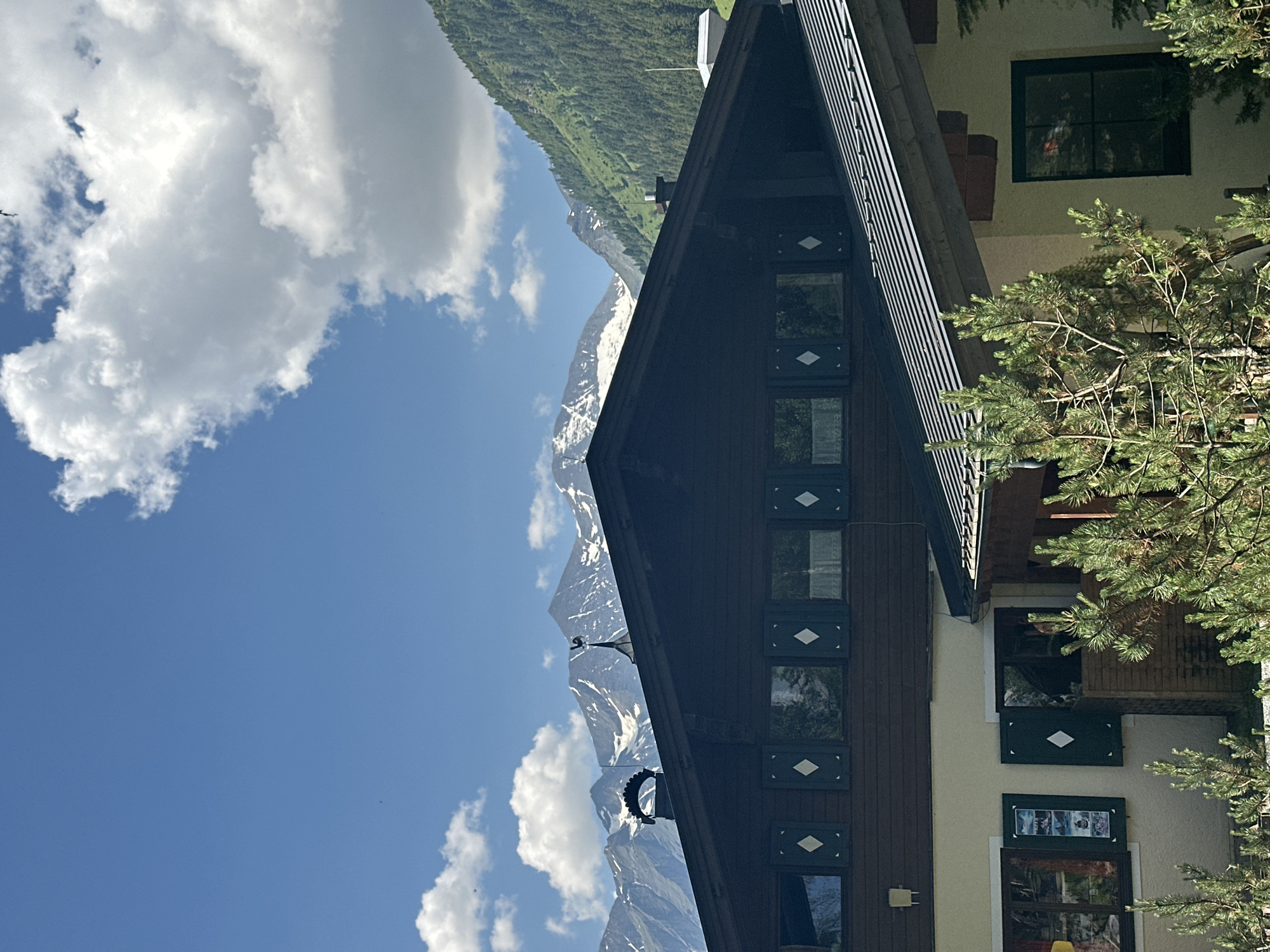 Morning at an alpine wildlife park in the Austrian mountains