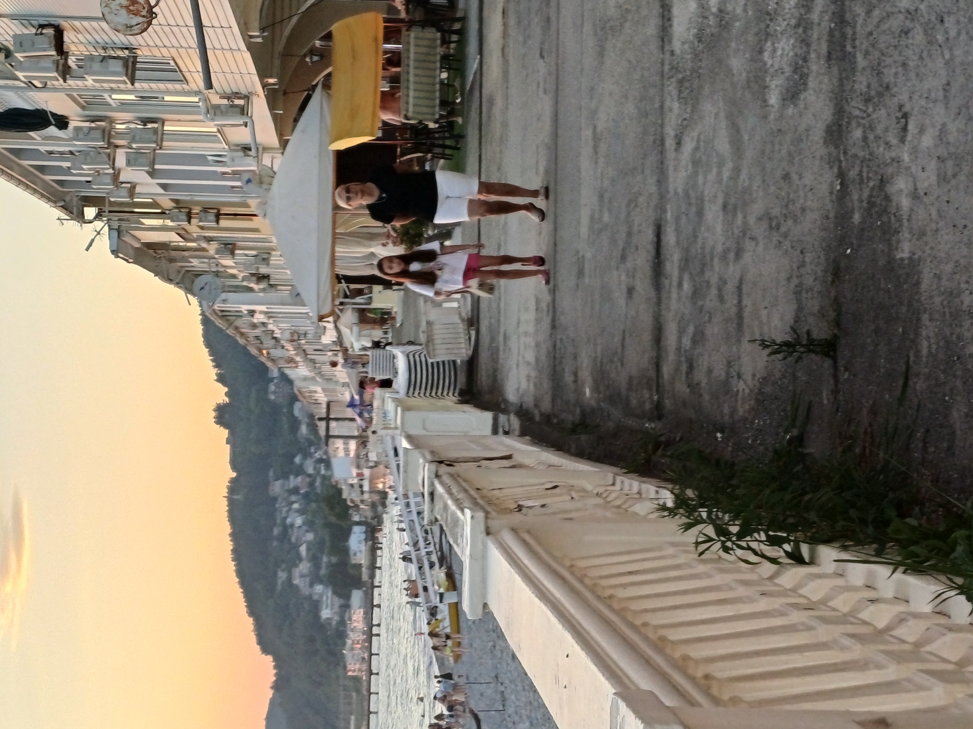 Sunset hour on Sochi's Black Sea pebble beach