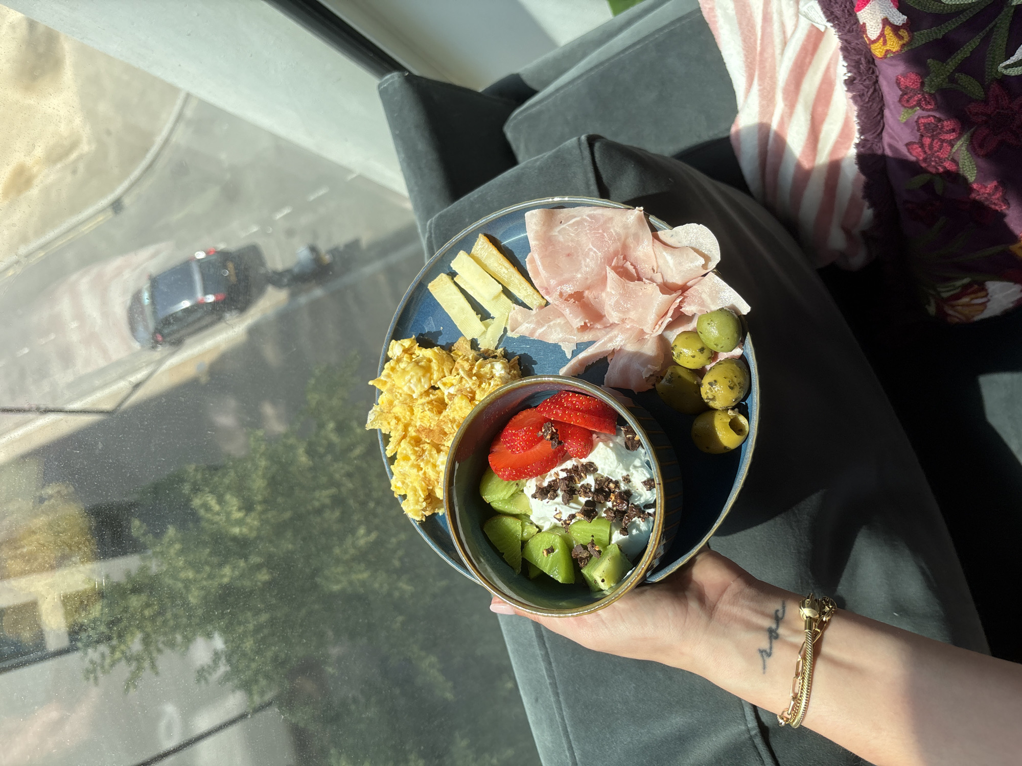 Home-cooked plate and a #FeedTheFeed graphic, London