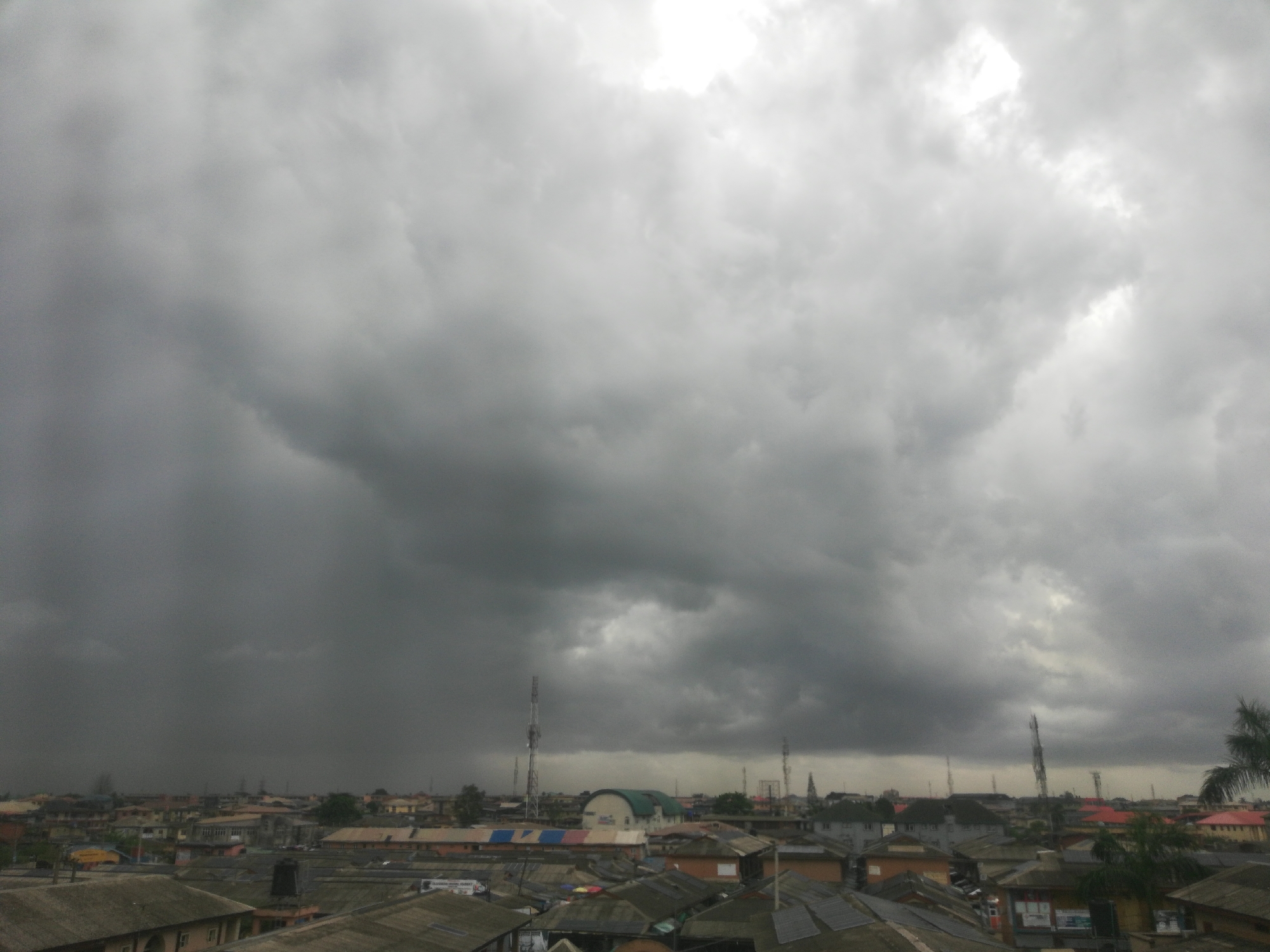 Storm clouds bring rainfall to Lagos cityscape