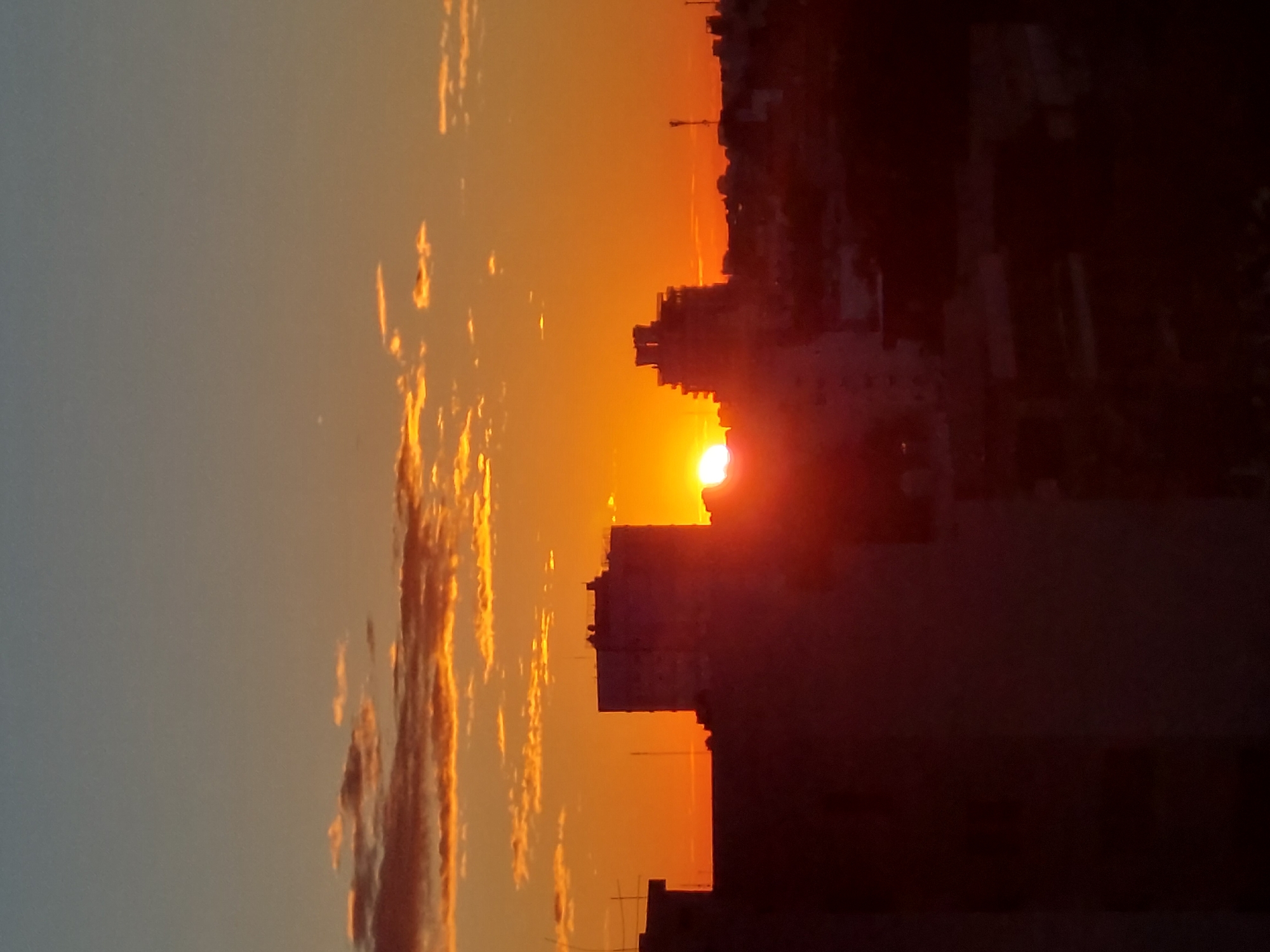 Sunset observed over Buenos Aires skyline Friday evening