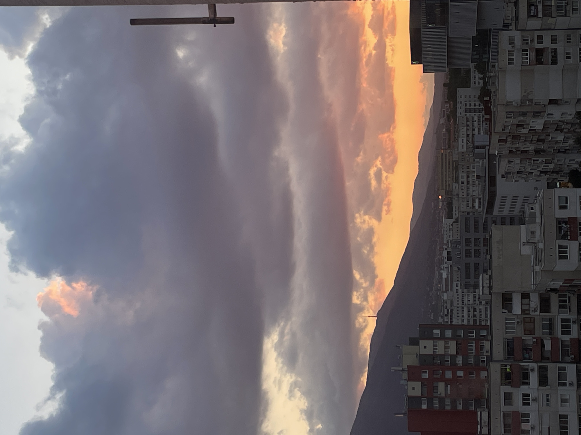 Dramatic sunset with dense clouds observed over Sofia, Bulgaria