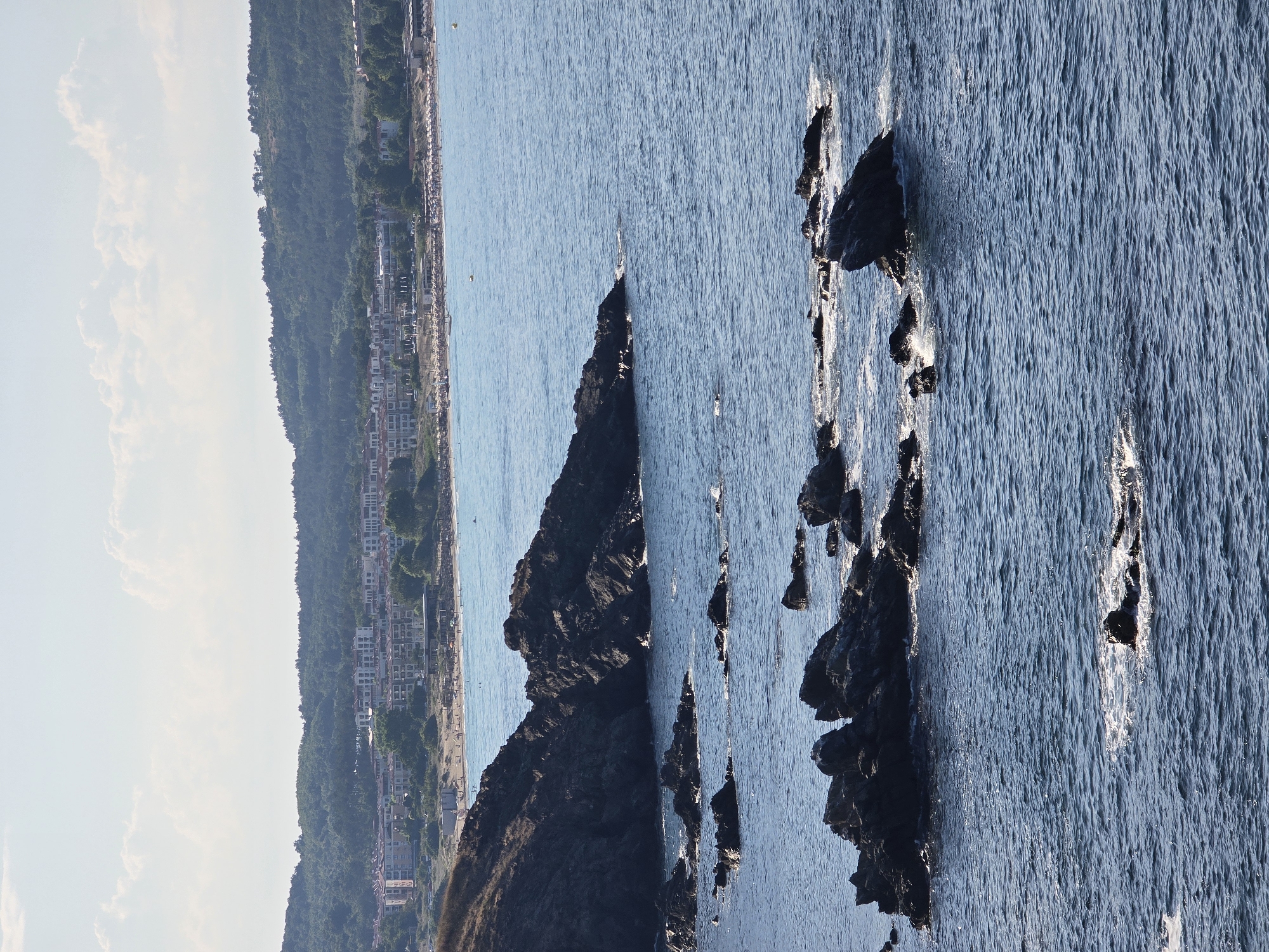 Sozopol's Black Sea coastline on a clear summer afternoon