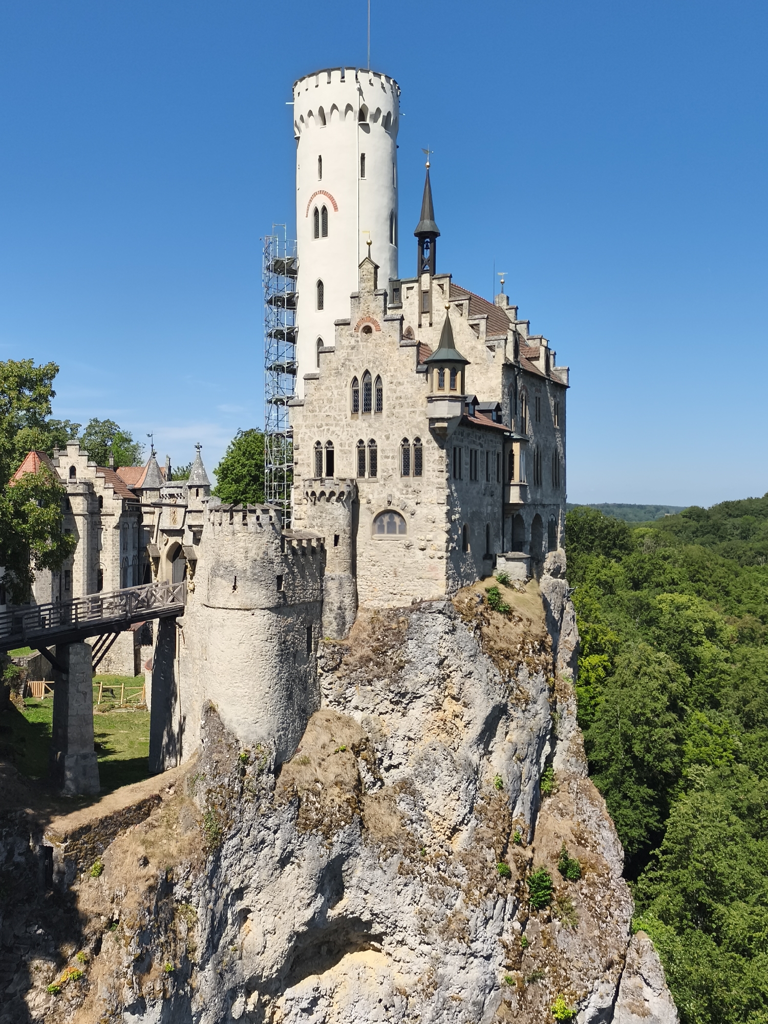 Lichtenstein Castle visit, cliff-top neo-Gothic landmark in Germany