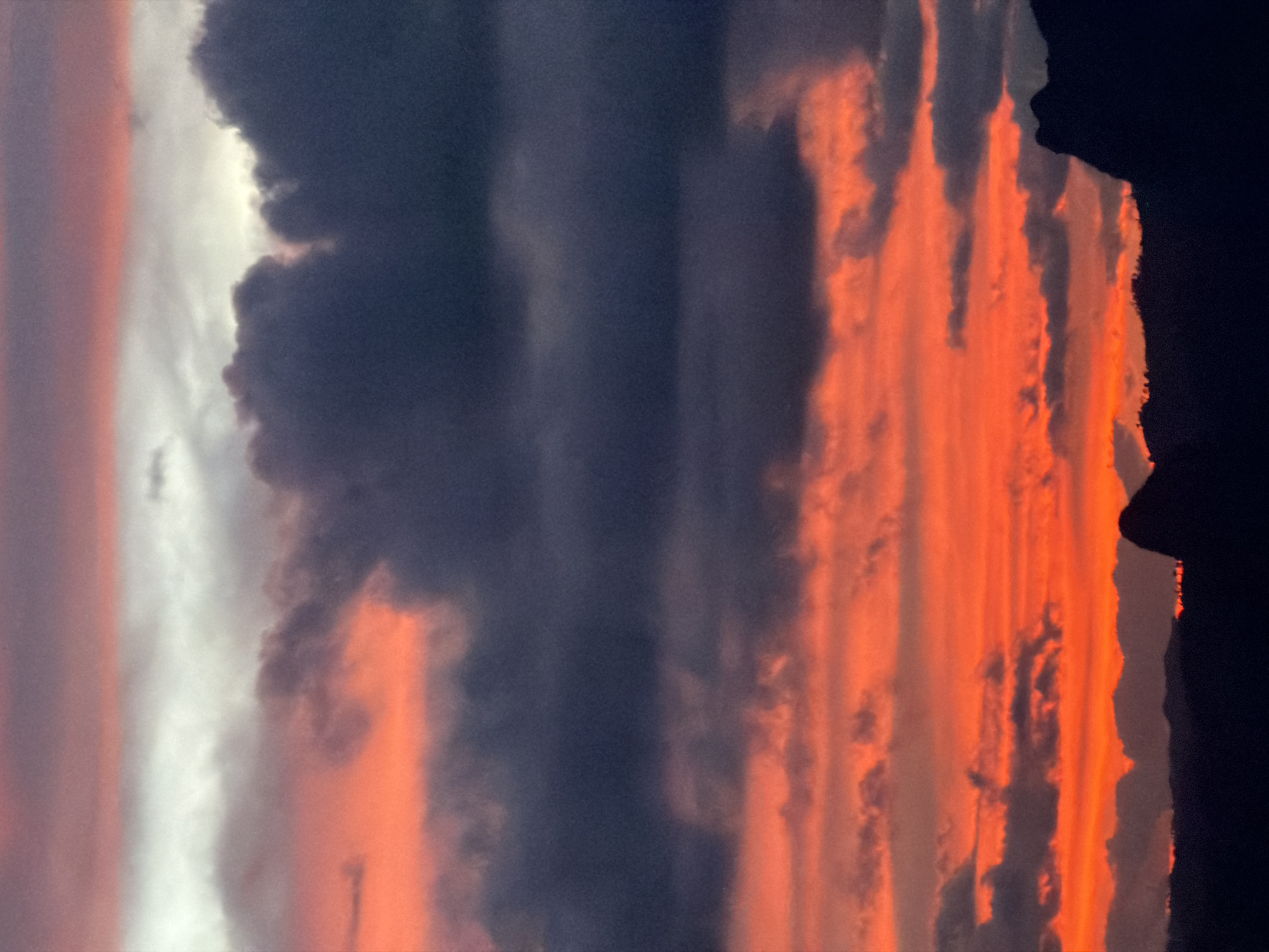 Dramatic sunset sky over Vang Vieng's karst landscape