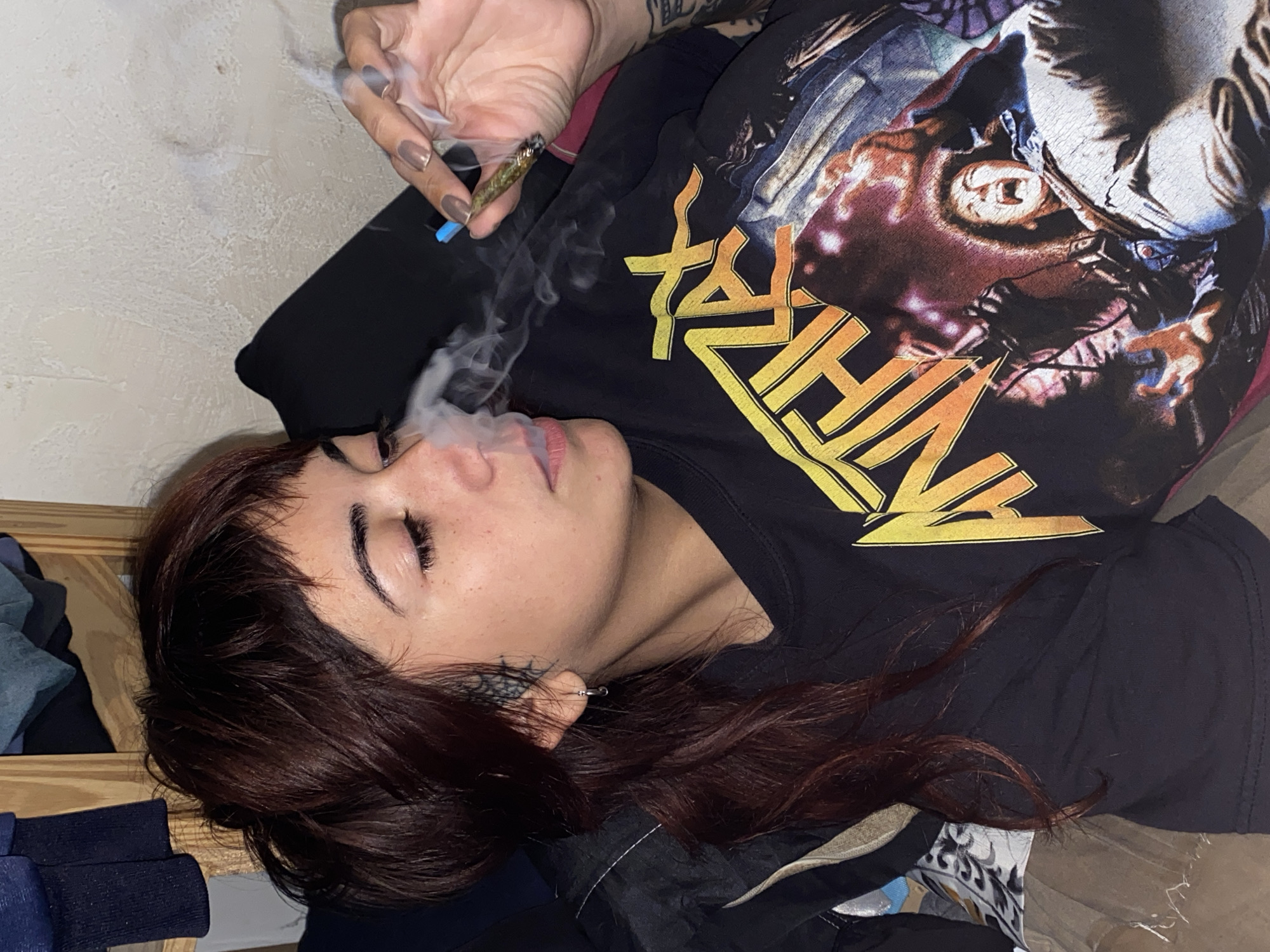 Person smoking while lying down captured in Monte Grande