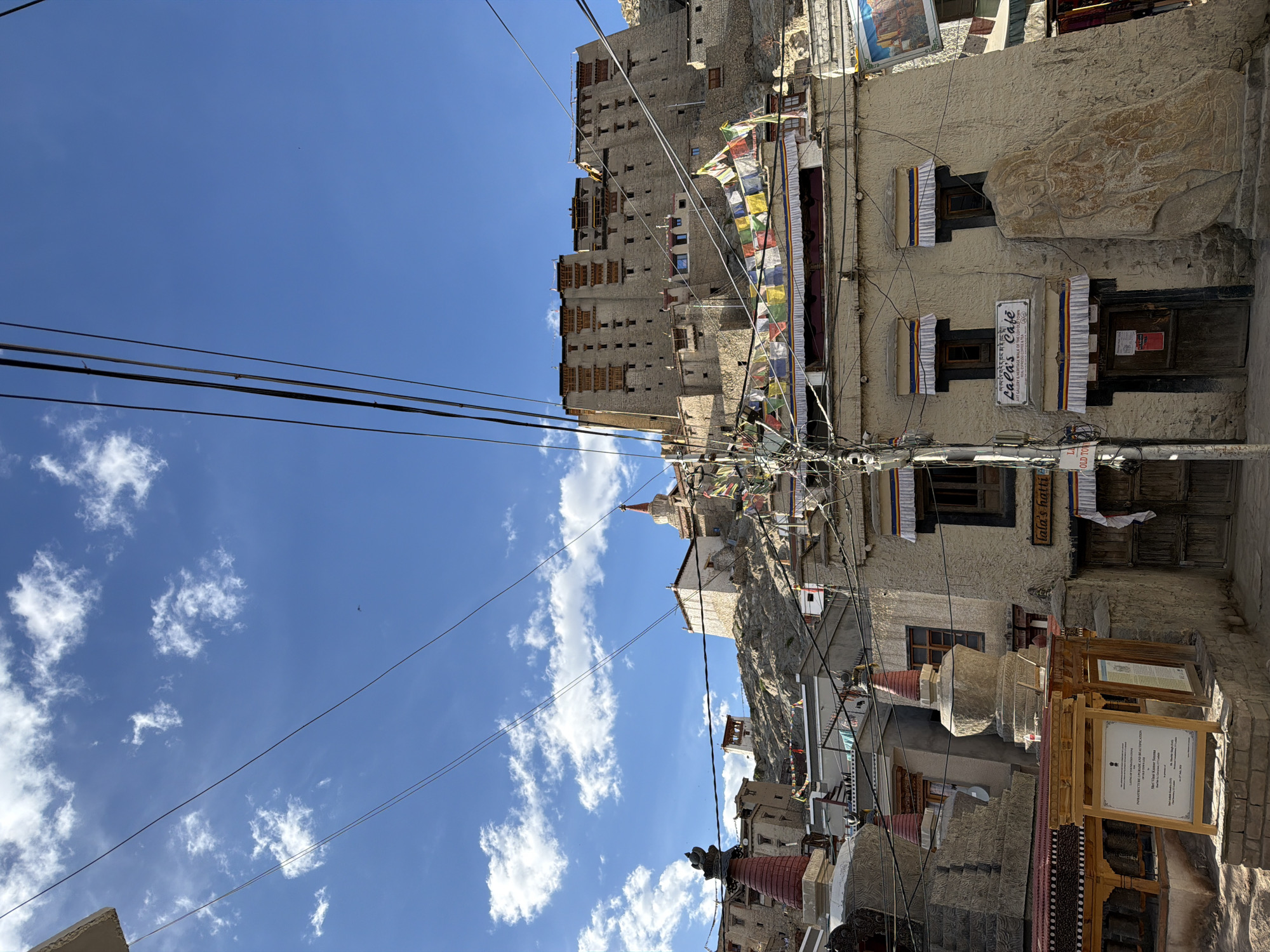 Leh's market streets and palace district on a summer afternoon