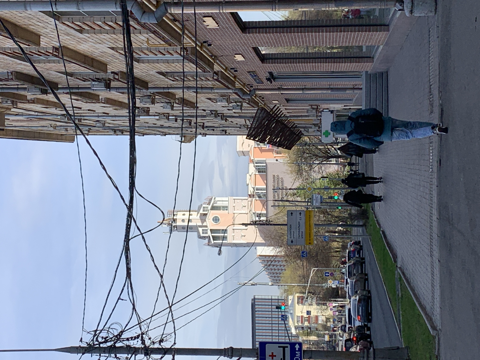 Moscow street scenes captured during spring afternoon