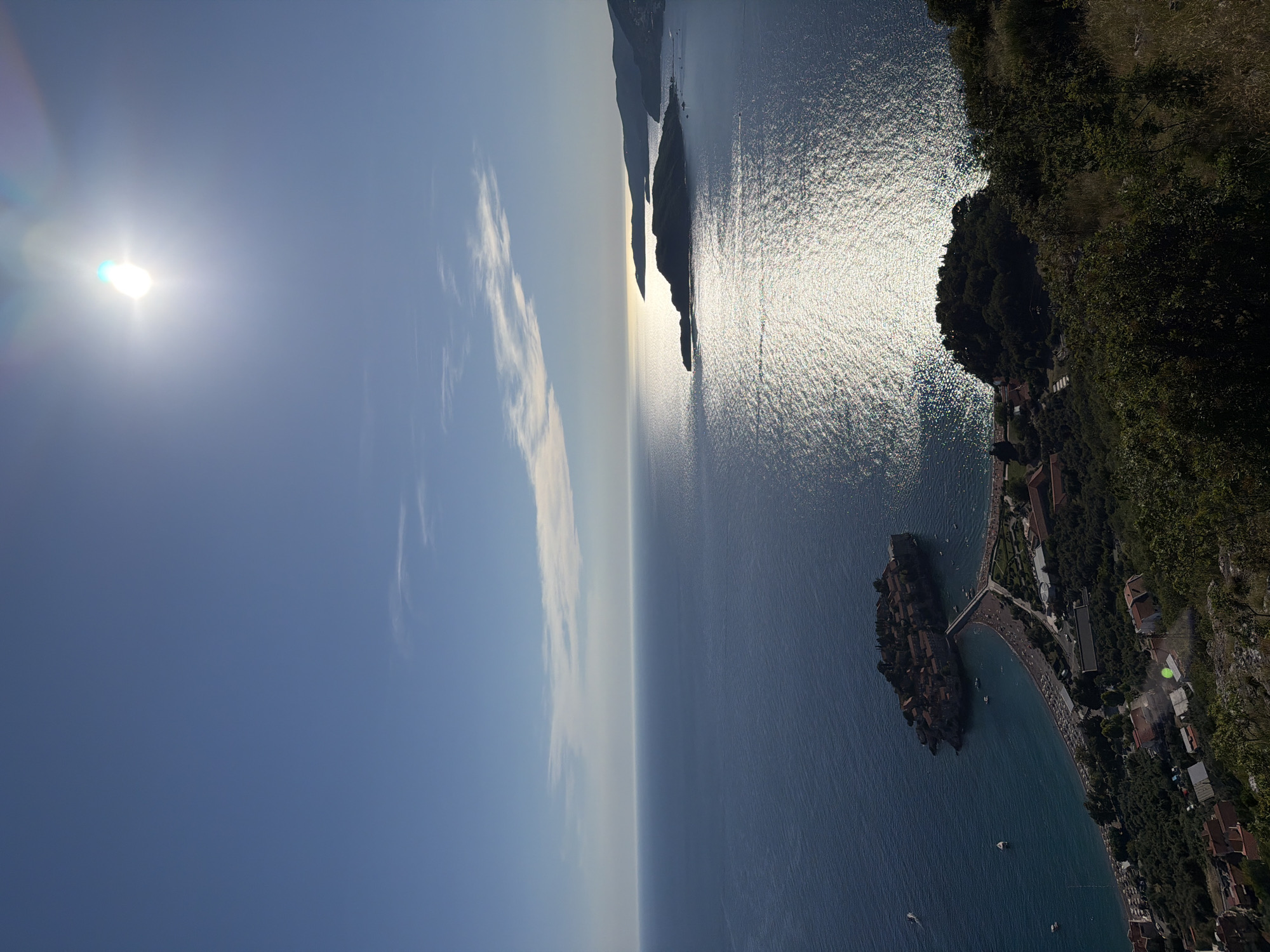 Sunny afternoon at the Sveti Stefan overlook, Adriatic coast