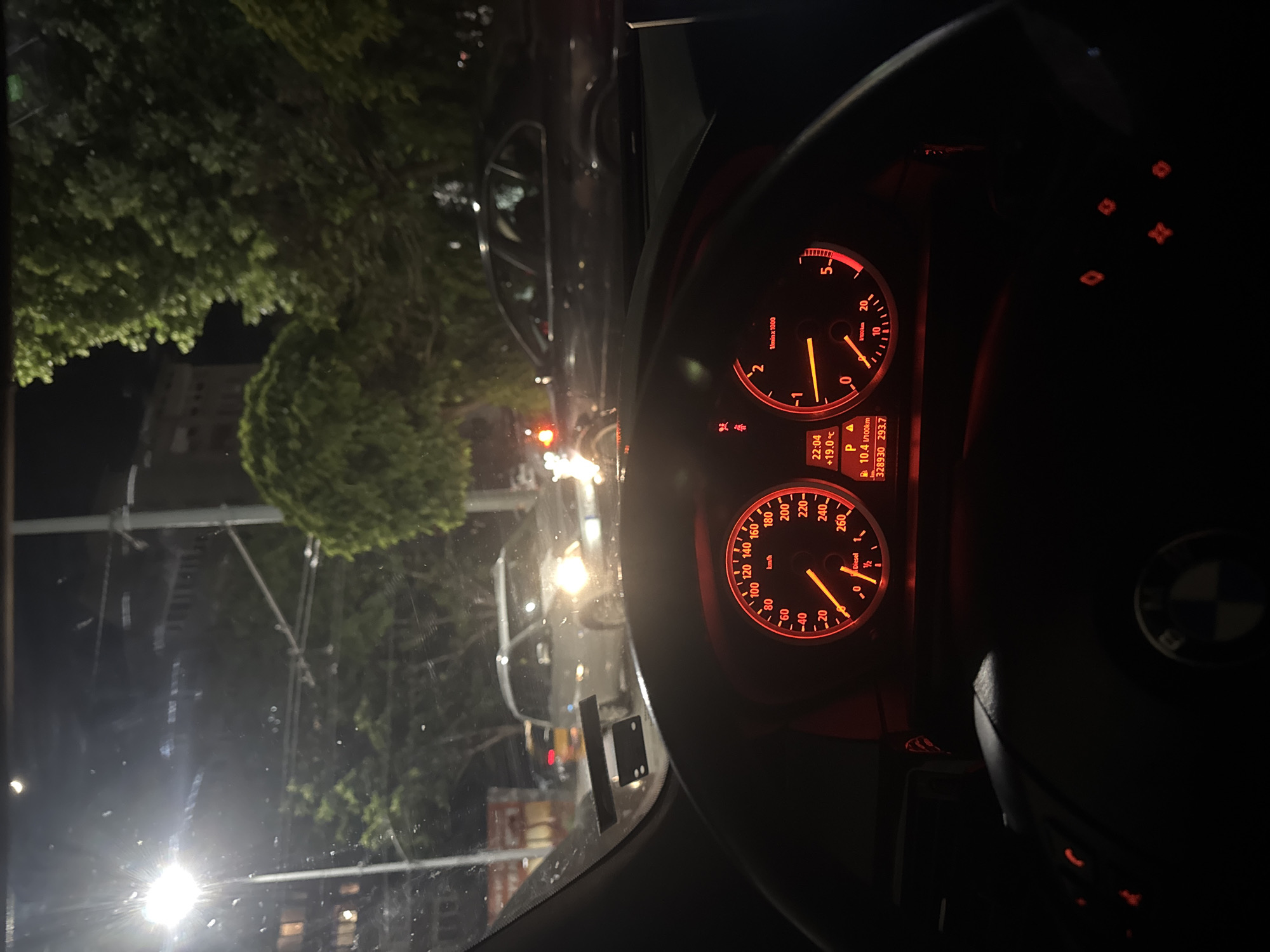 BMW dashboard recordings document brief nighttime drive in Bulgaria