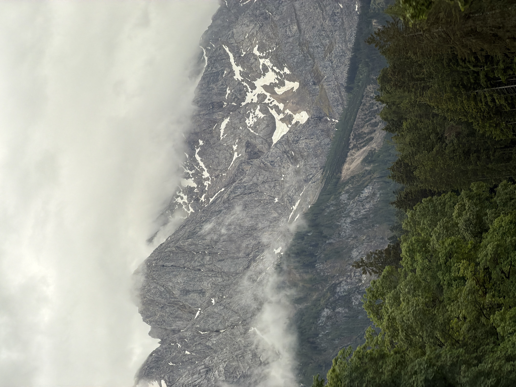 Cloudy mountain landscape observed in Grainau, Germany