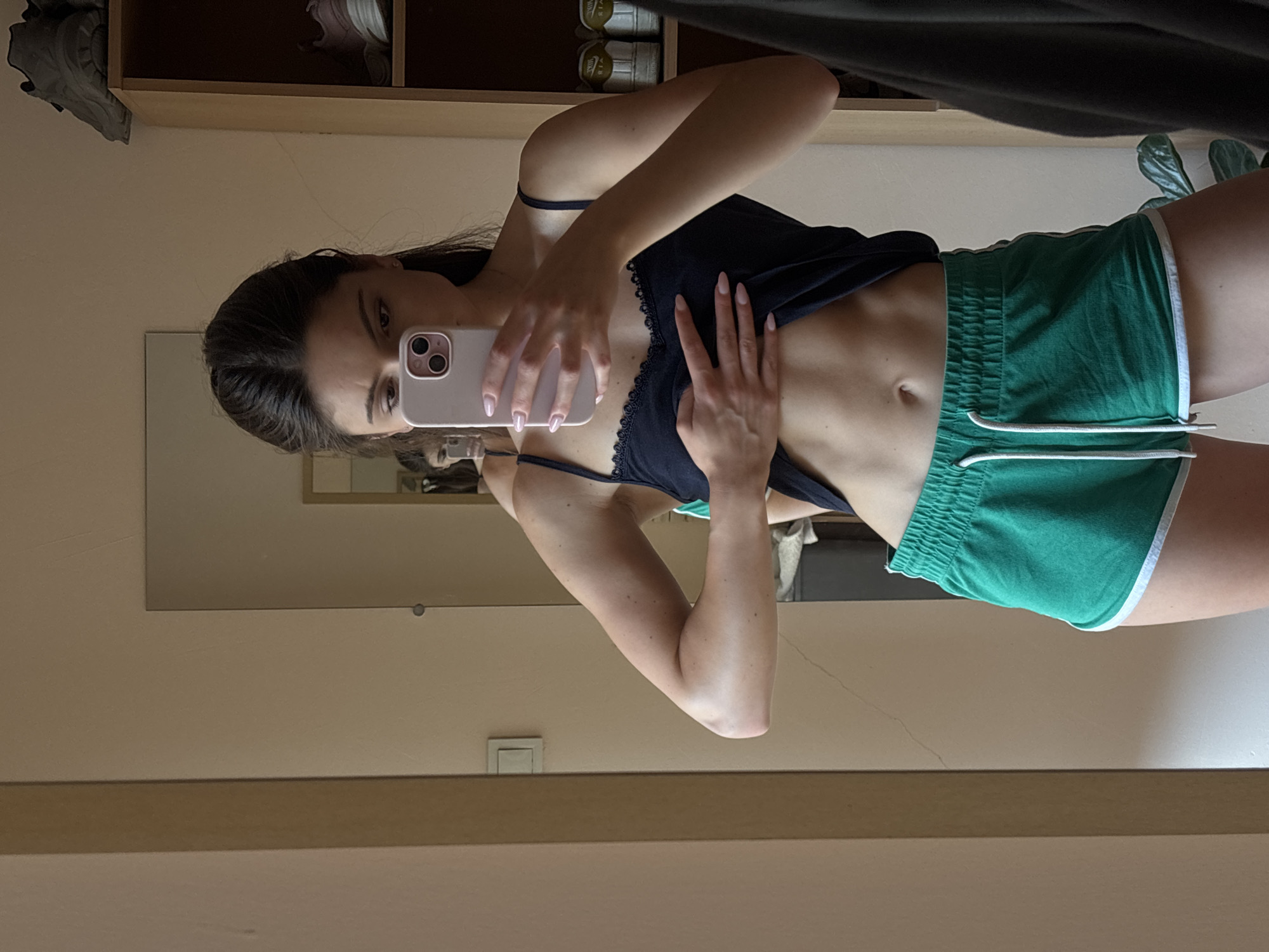 Casual selfie session in a Varna apartment bedroom
