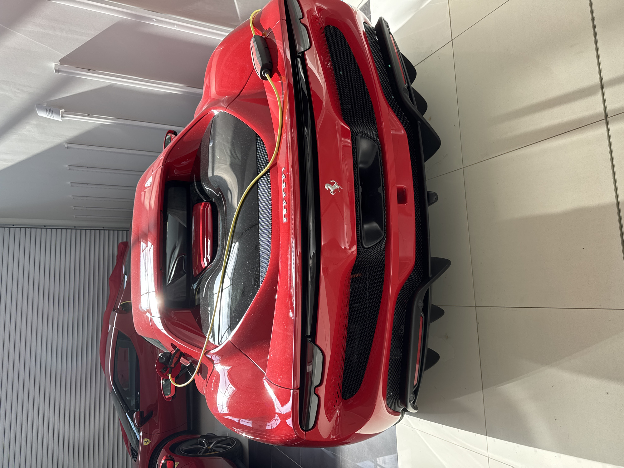 Red Ferrari LaFerrari spotted in Sofia showroom