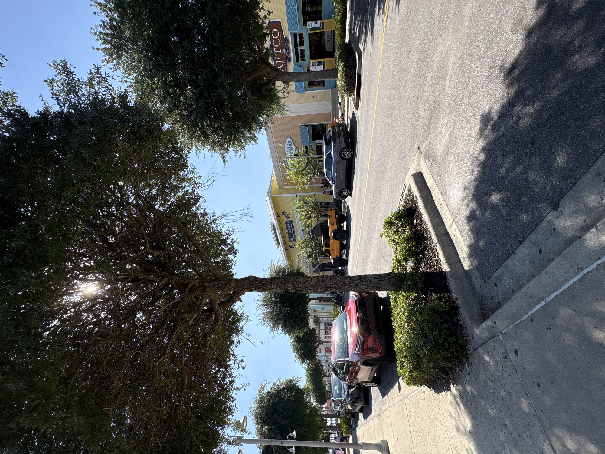 Evening street life documented in Panama City Beach commercial district
