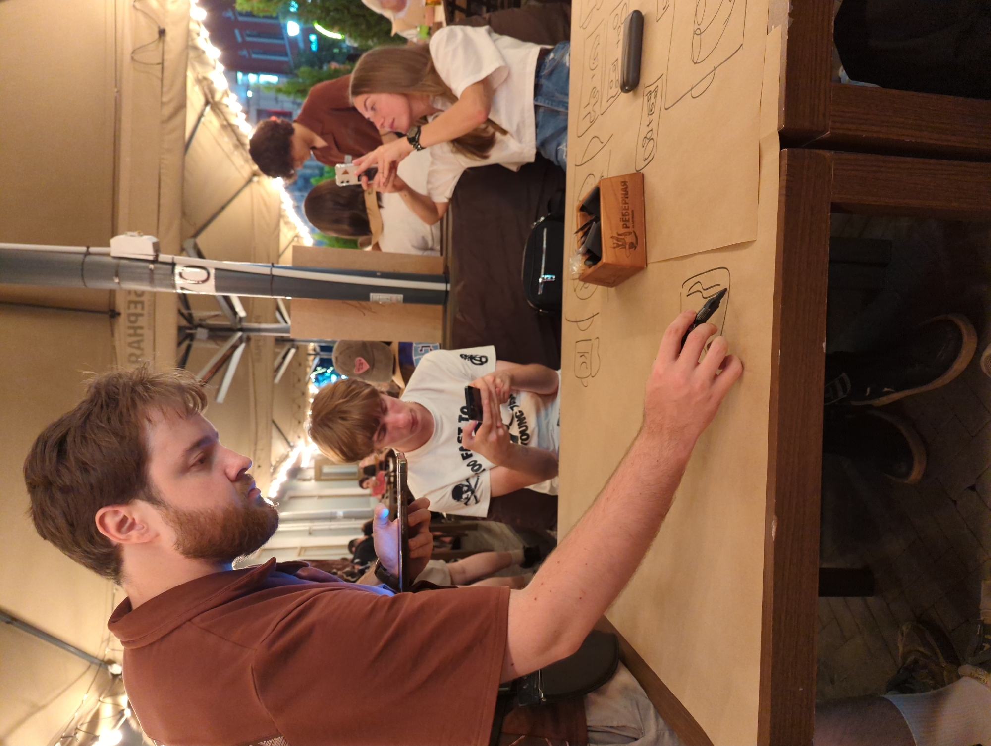 Live drumming and collaborative drawing in Kazan