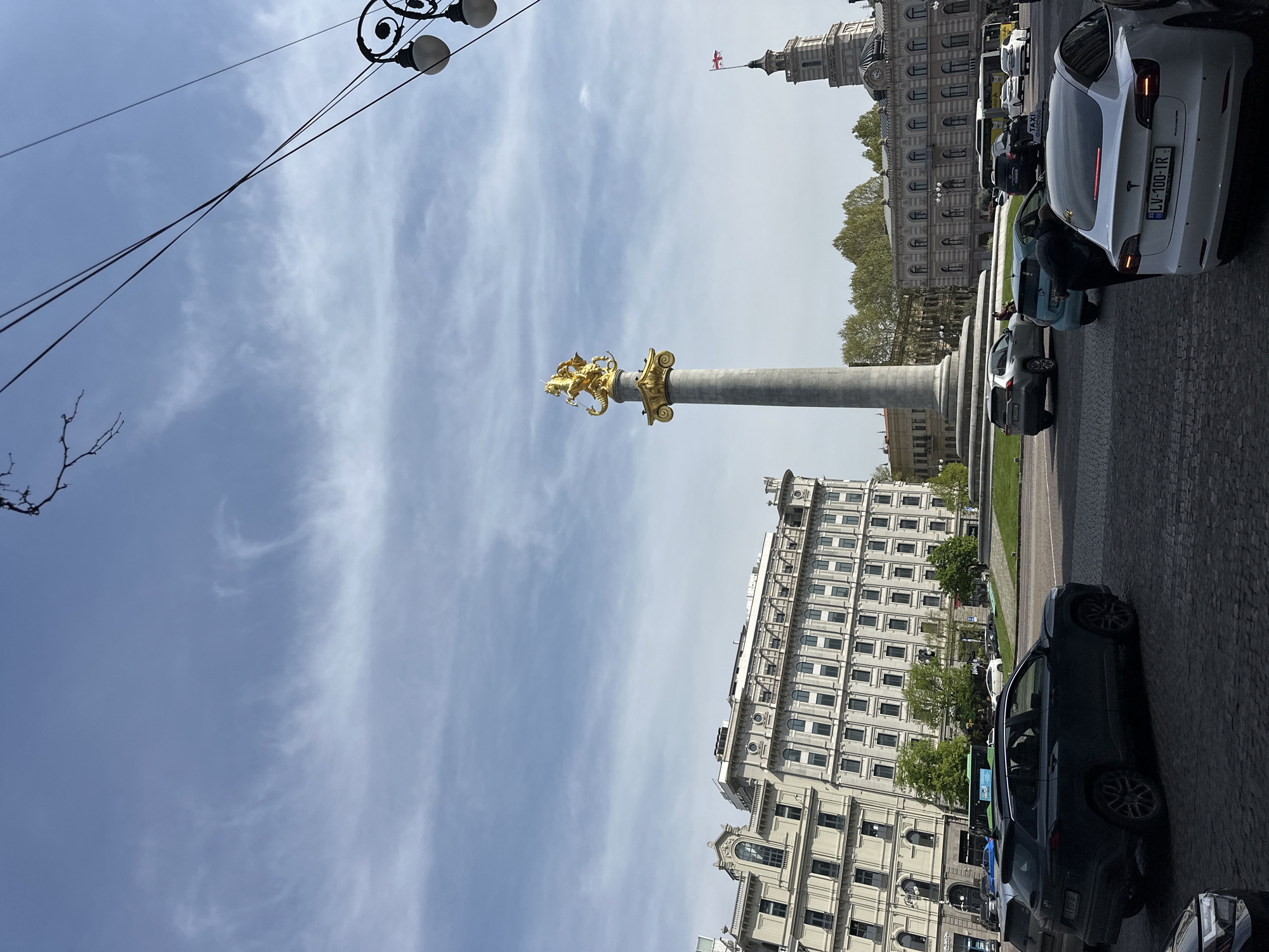 Tourist documents 12-minute walking tour through central Tbilisi landmarks