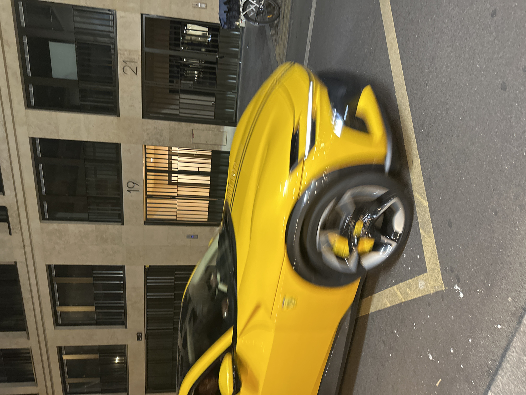 Yellow Ferrari spotted near Paris laundromat late Saturday night
