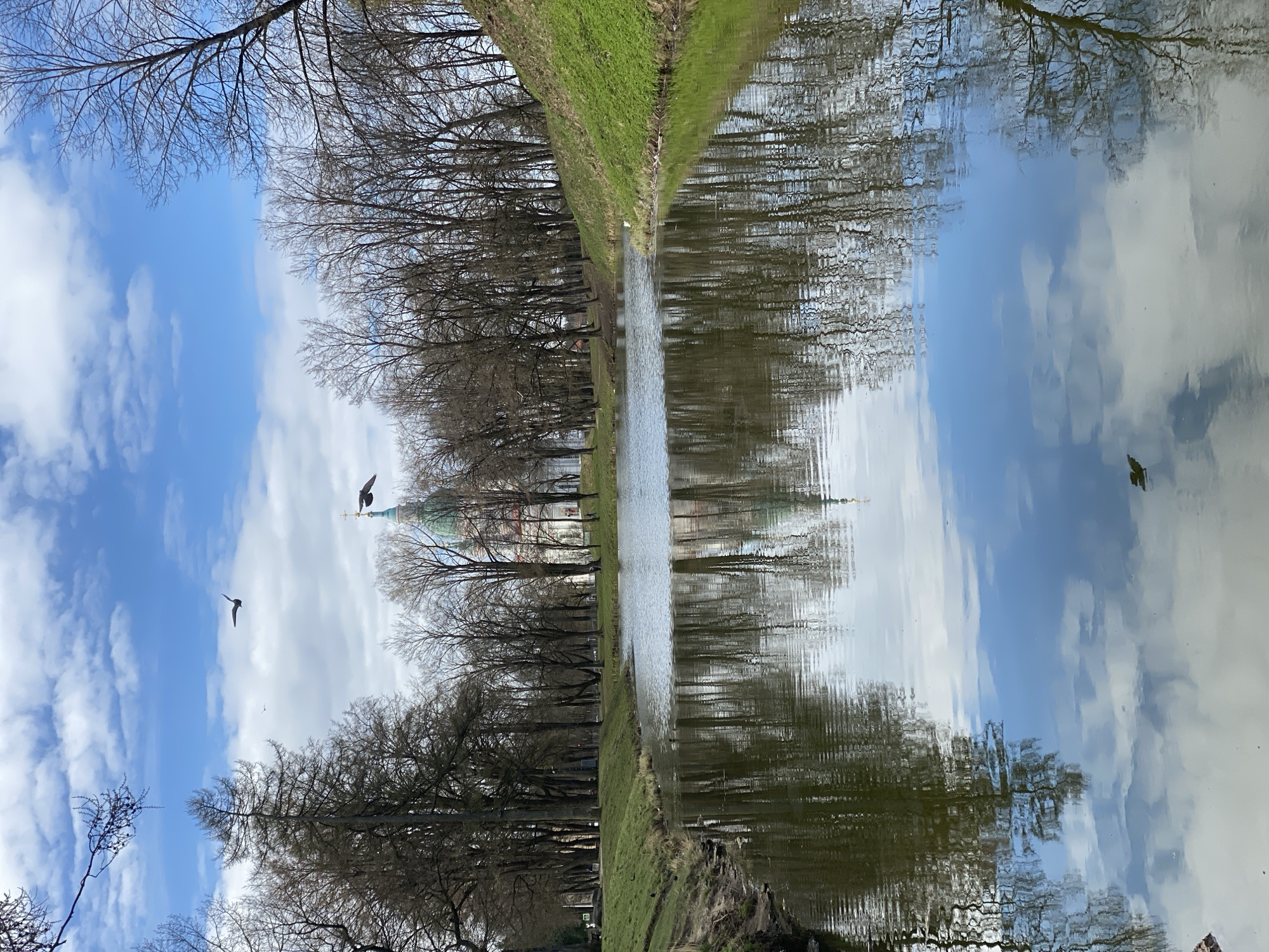 Morning tranquility captured along Kingisepp riverway and bridge