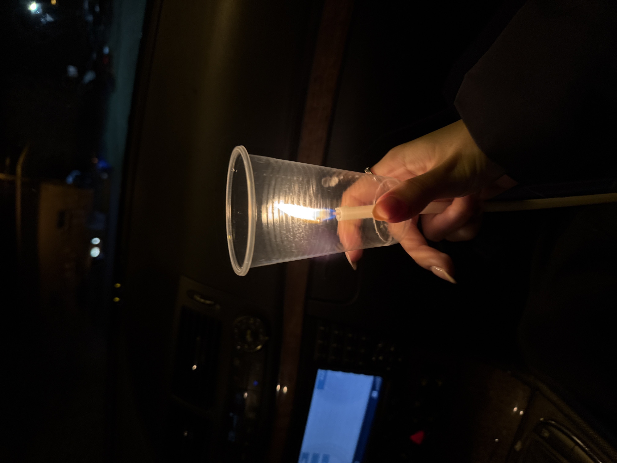 Person lights candle, match inside parked car in Bulgaria