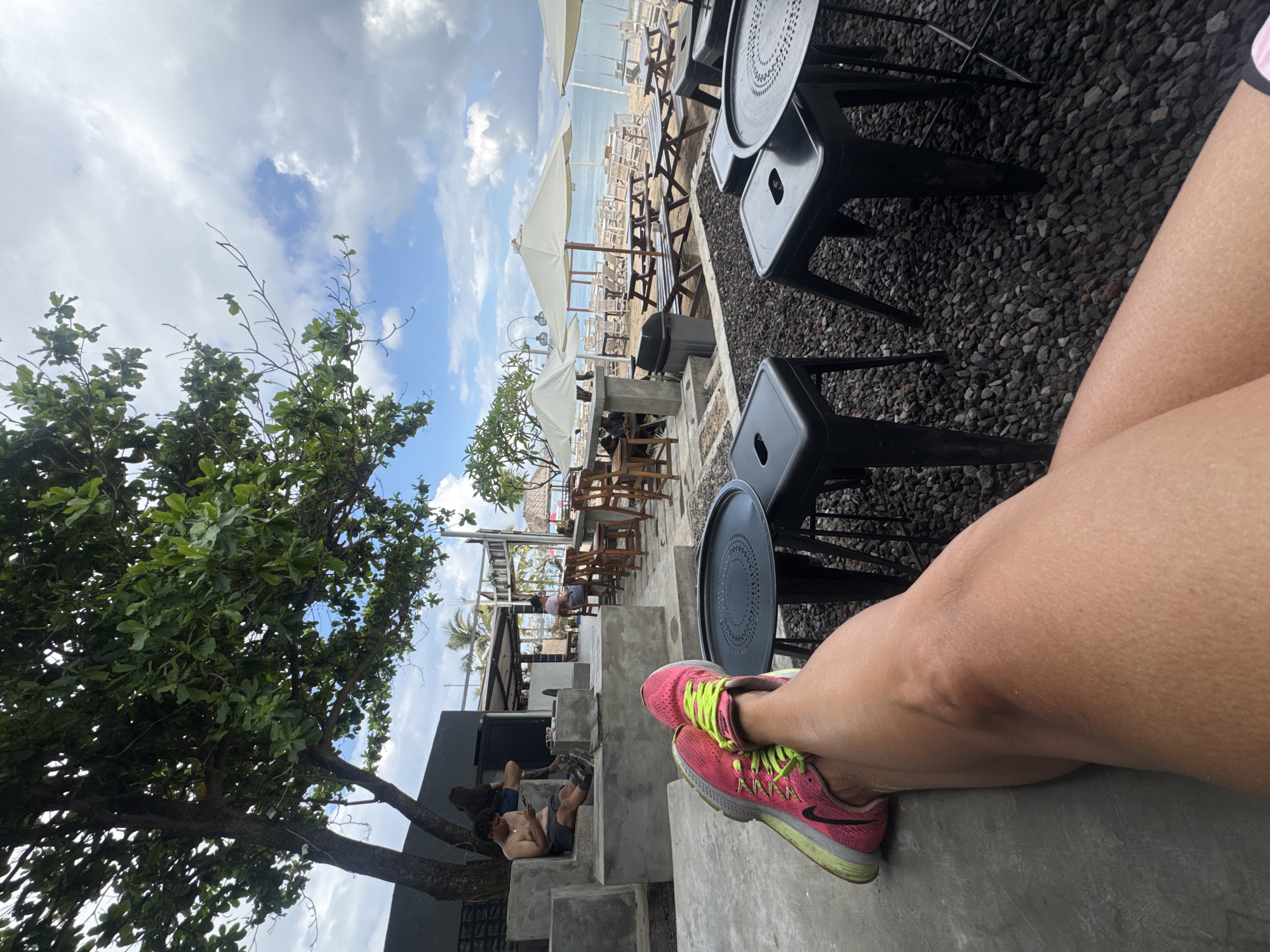 Coffee break at outdoor café in Kuta, Indonesia