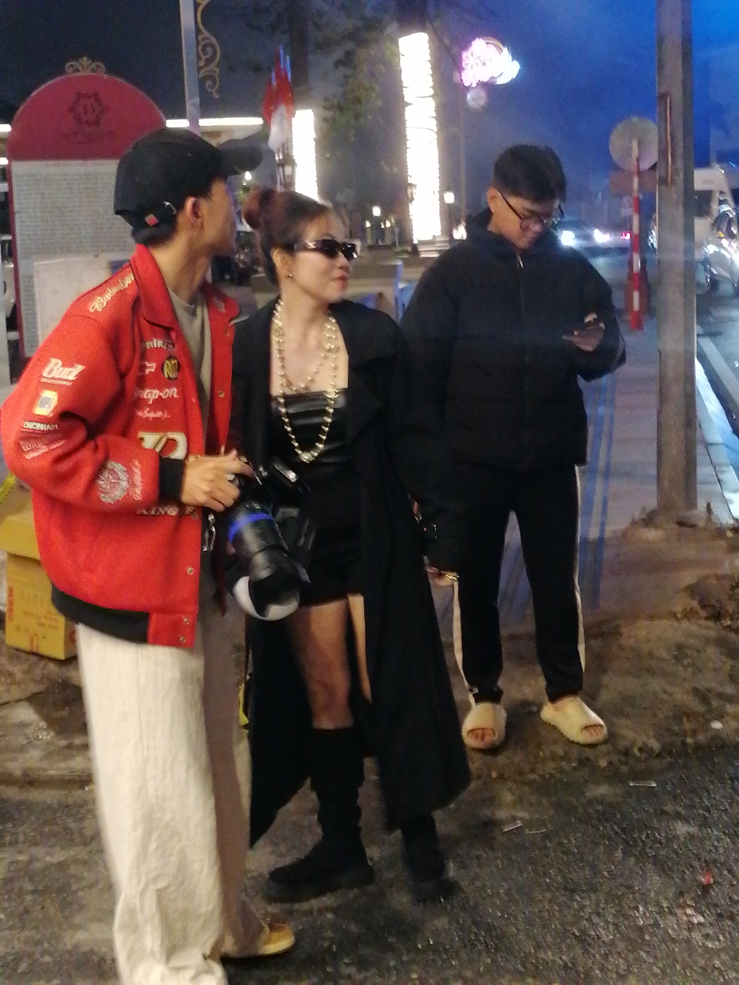 Night street activities and rollerblading in Da Lat Vietnam