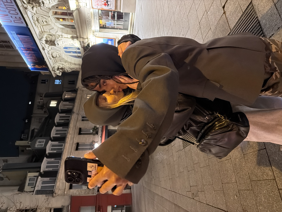 Young adults document evening social outing across central Paris