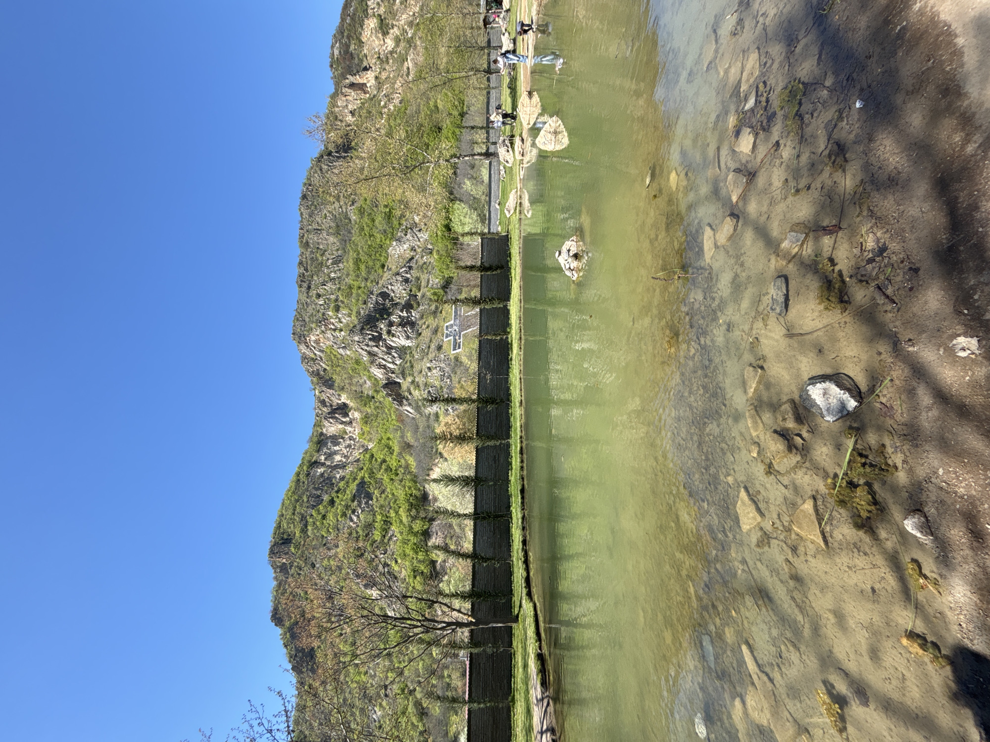 Morning observations capture church and waterway in Bulgarian town