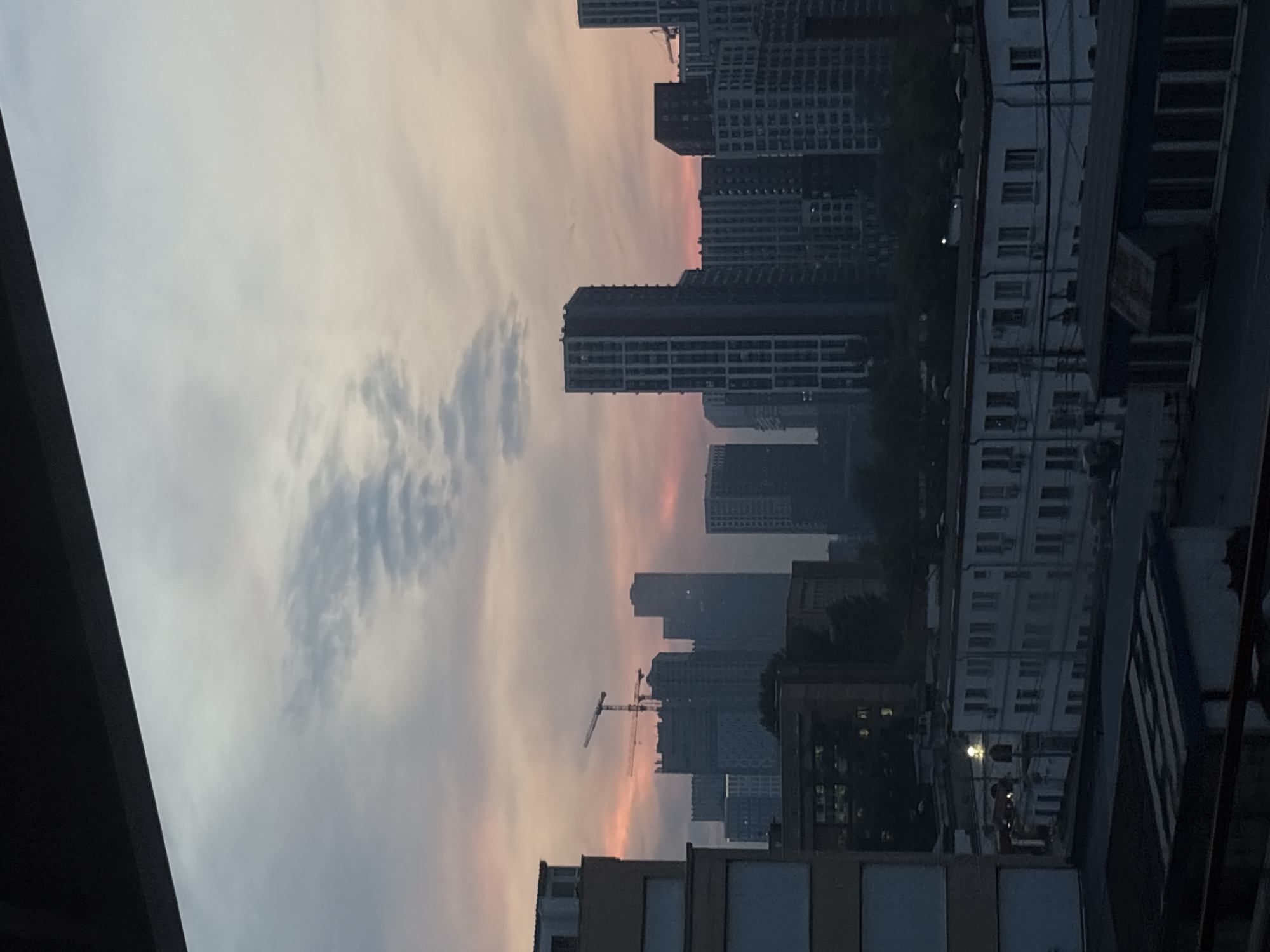 Sunset captured over Dolgoprudny skyline Friday evening