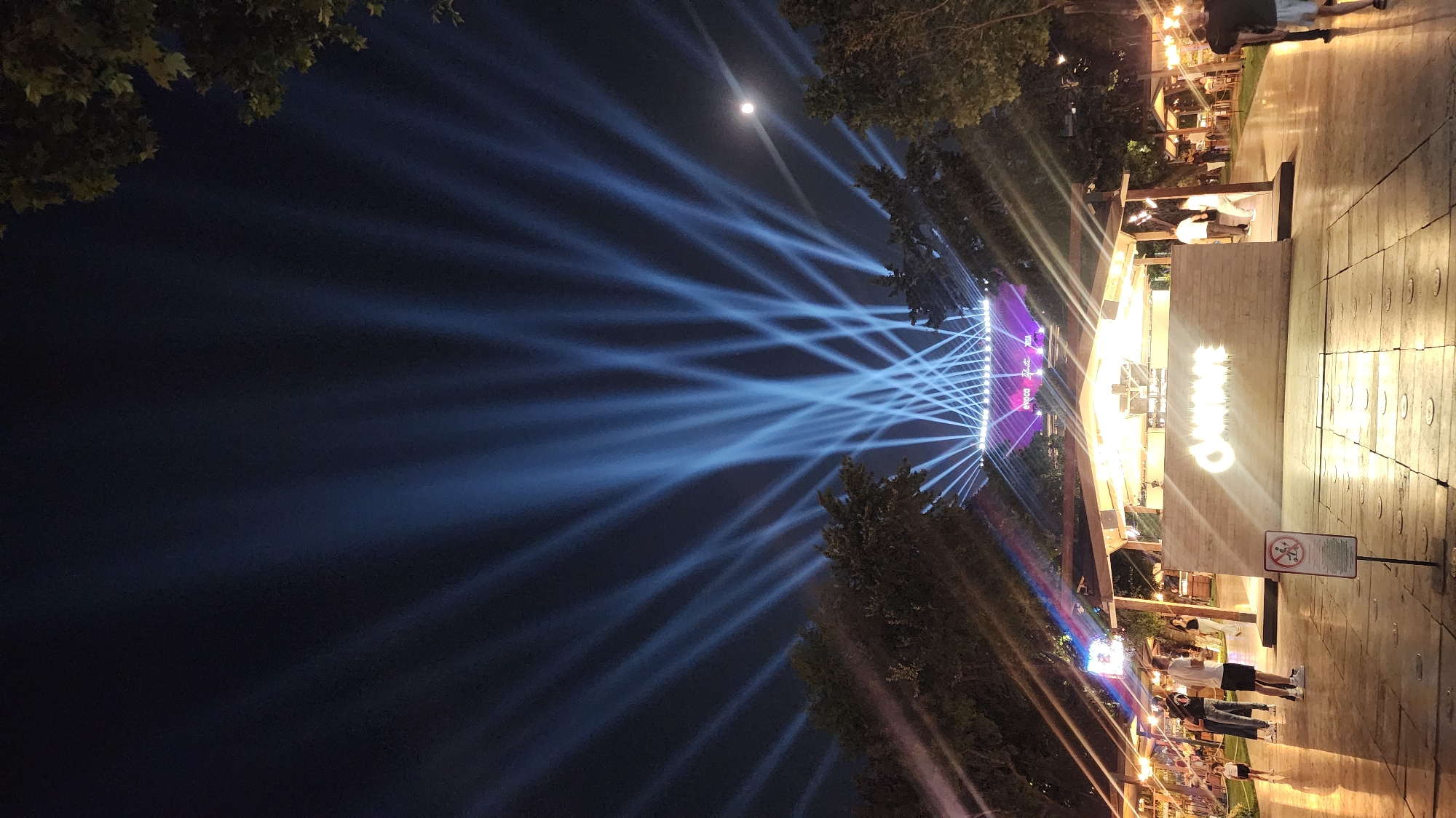 Evening foot traffic at an outdoor venue in Yerevan