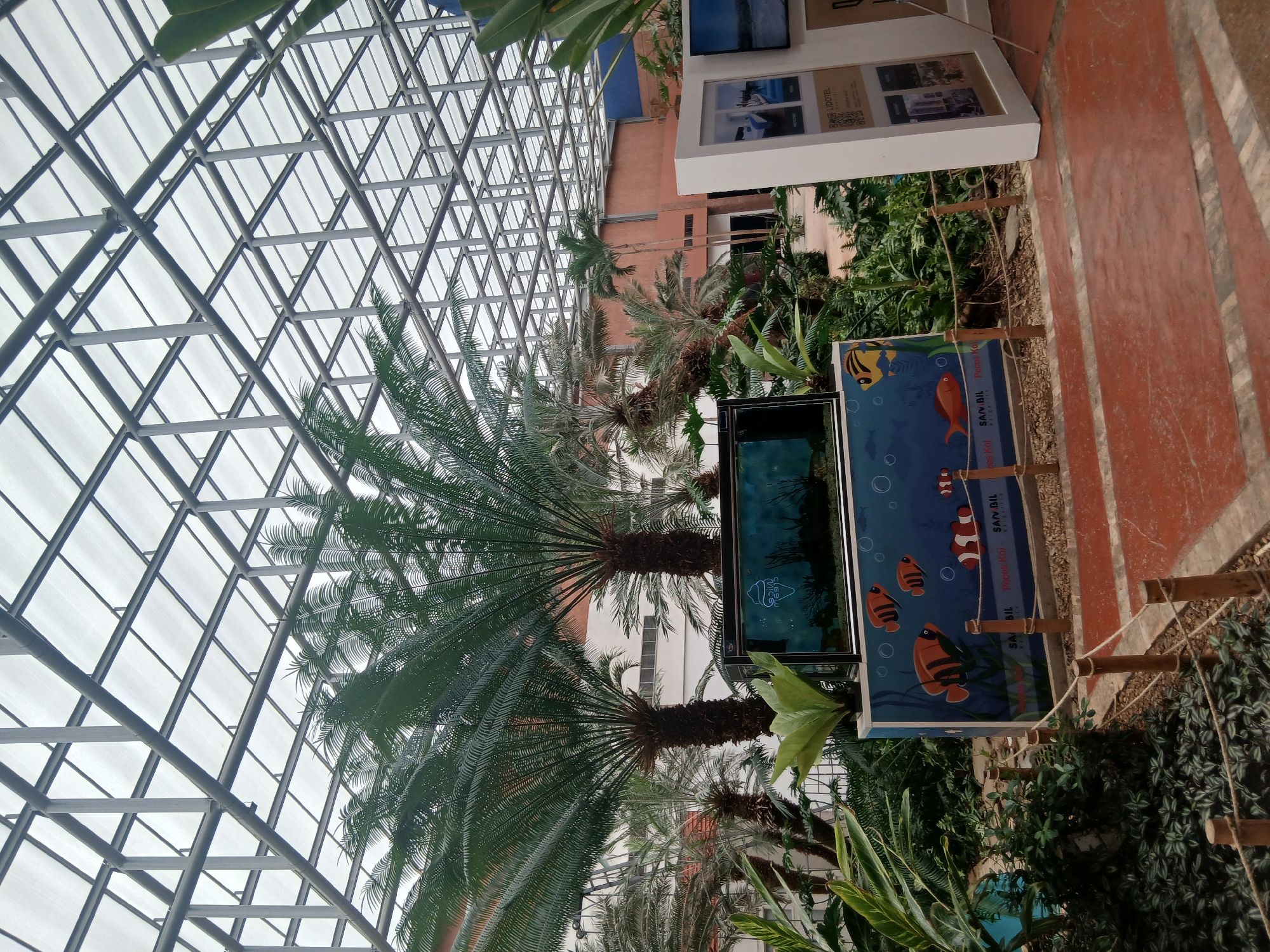Tourist visits botanical conservatory attraction in Pampatar, Venezuela