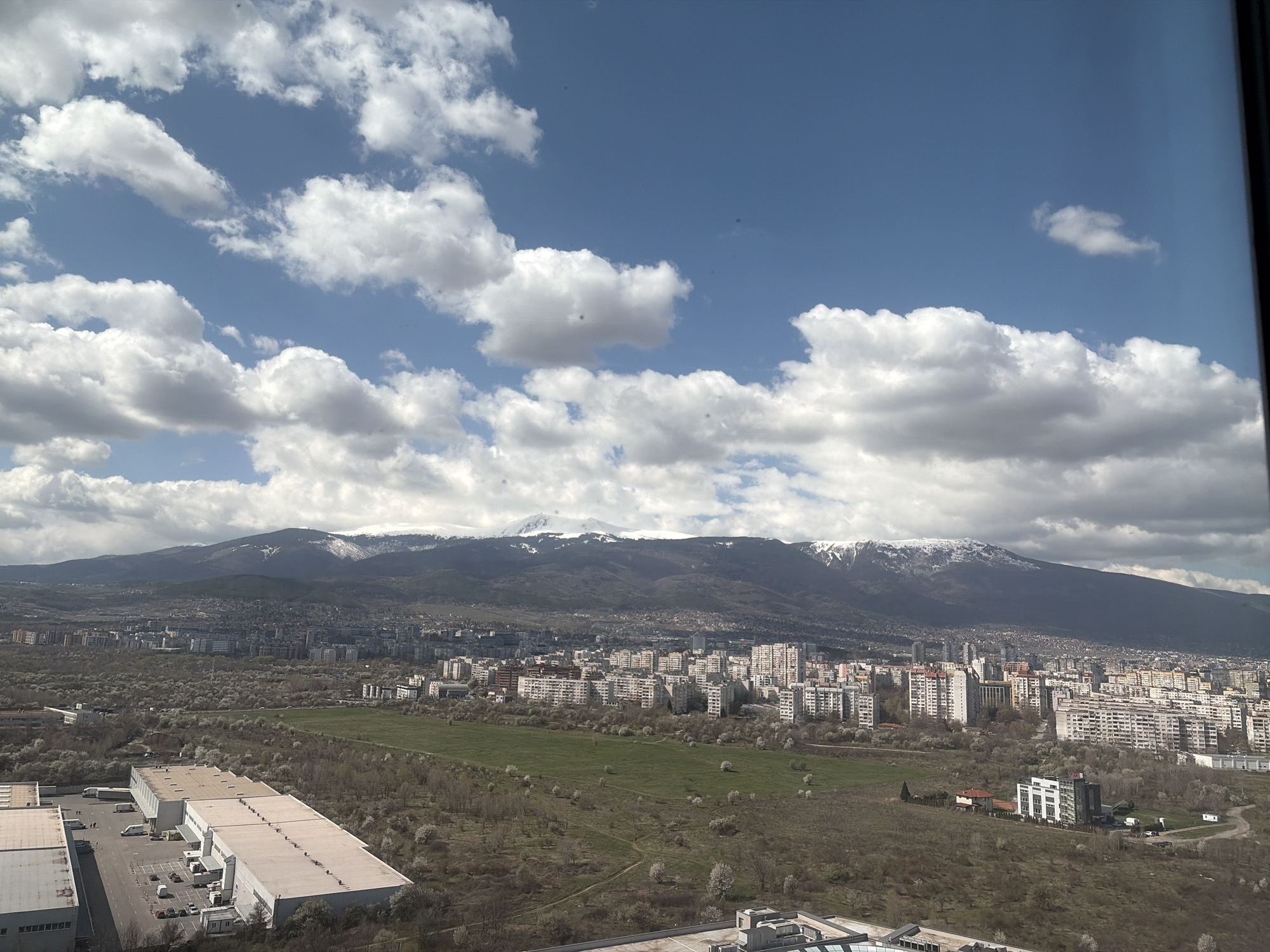 Sofia cityscape observed from different vantage points during morning hours