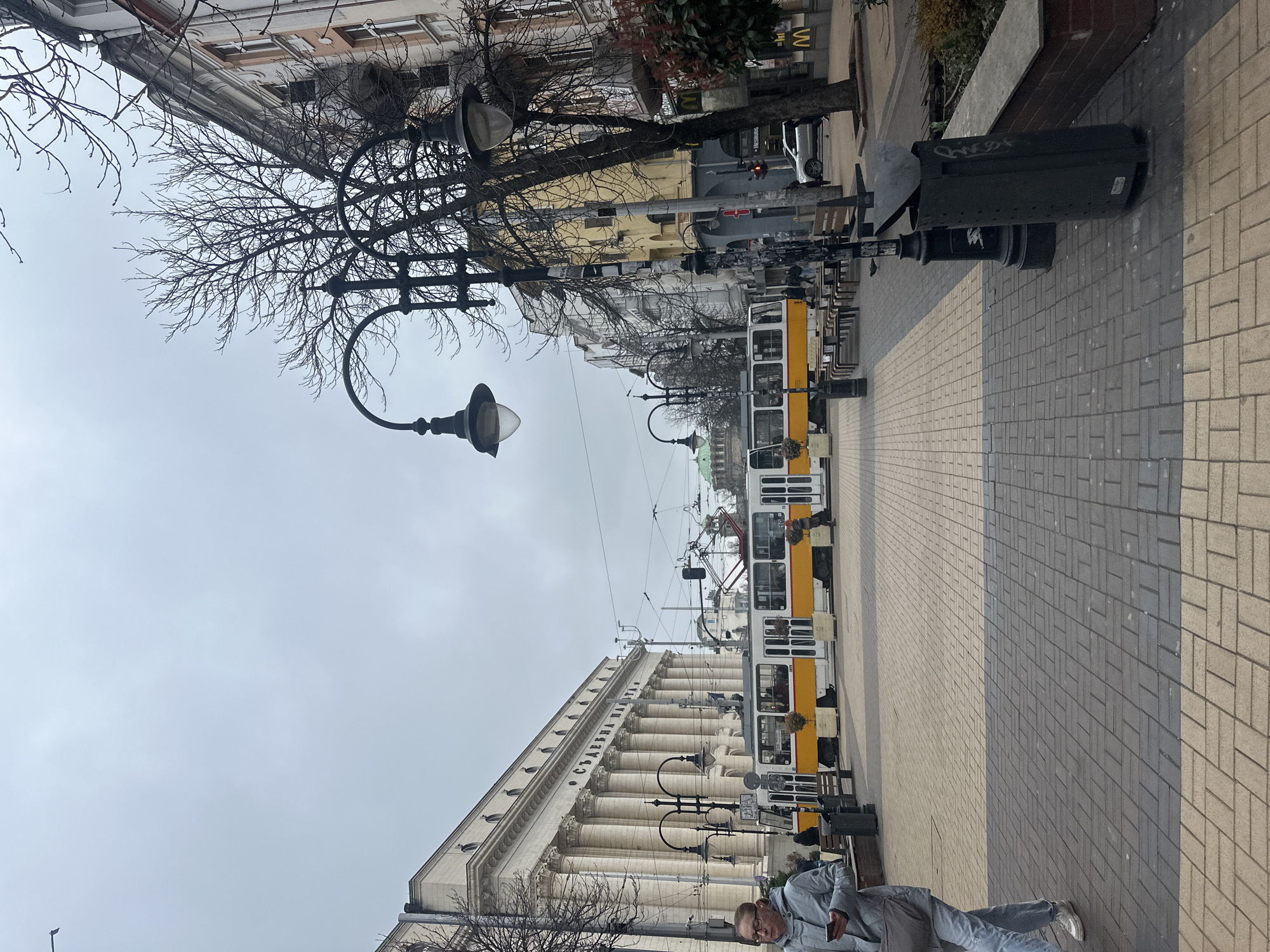 Morning street scenes captured in central Sofia