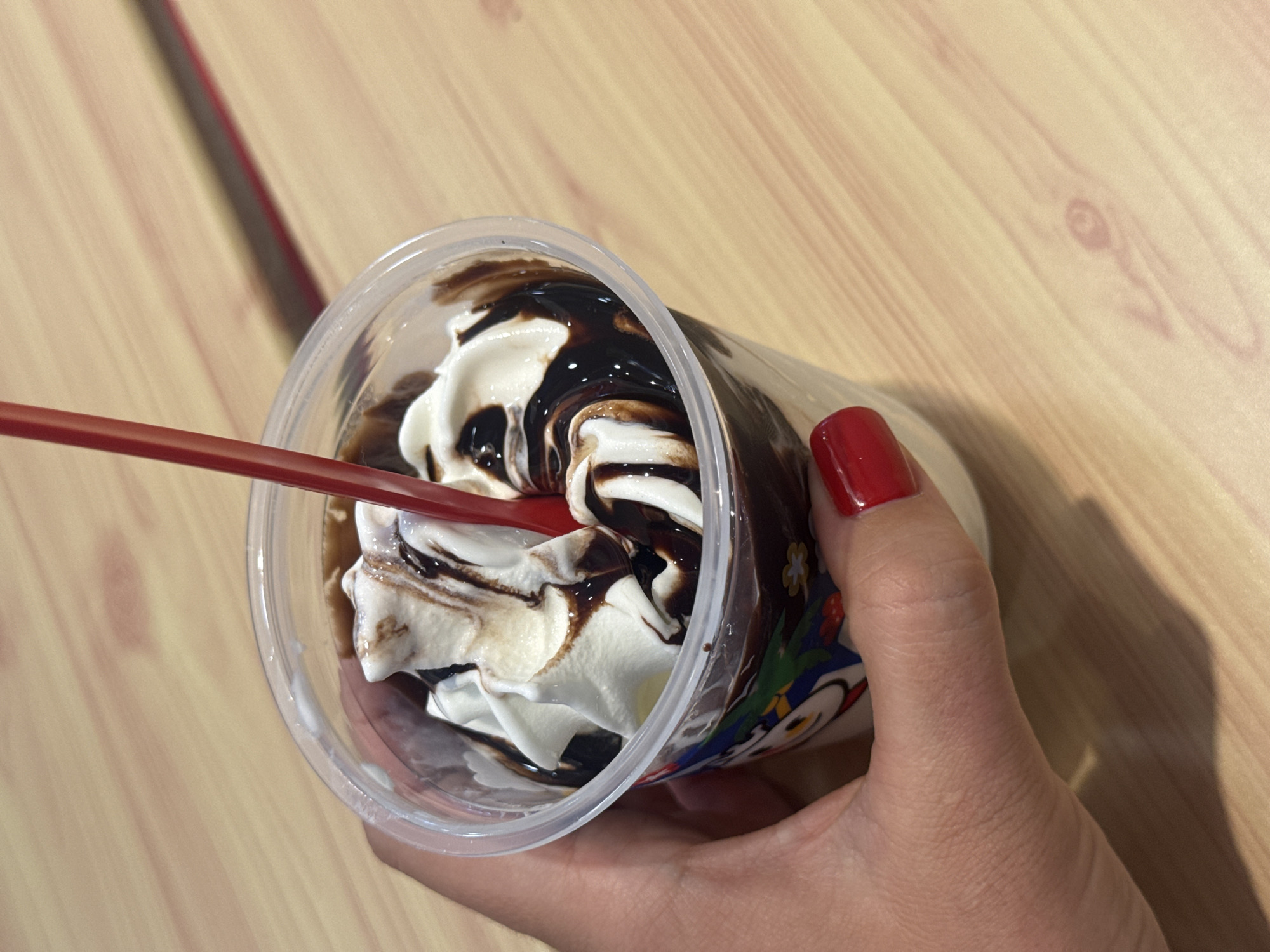 Morning activity at Mixue ice cream shop in Ubud