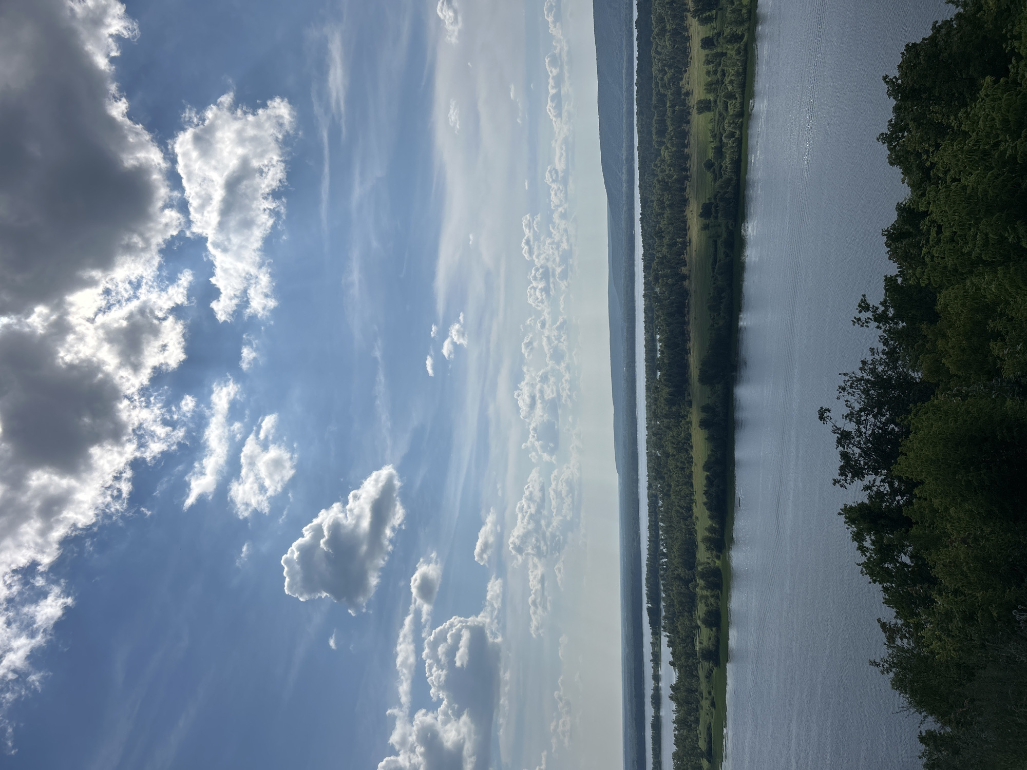 Volga River views near Novokuybyshevsk on a cloudy summer day