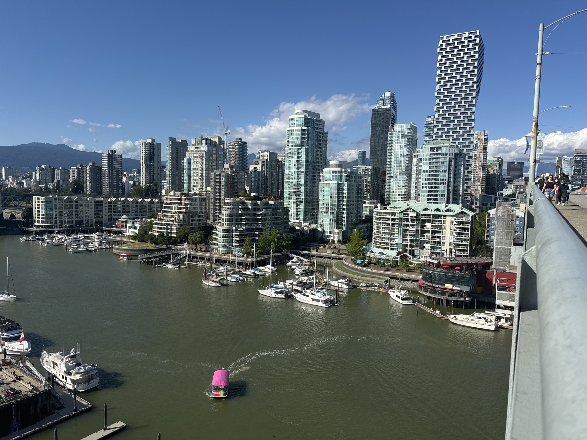 Vancouver waterfront and marina on a sunny summer day