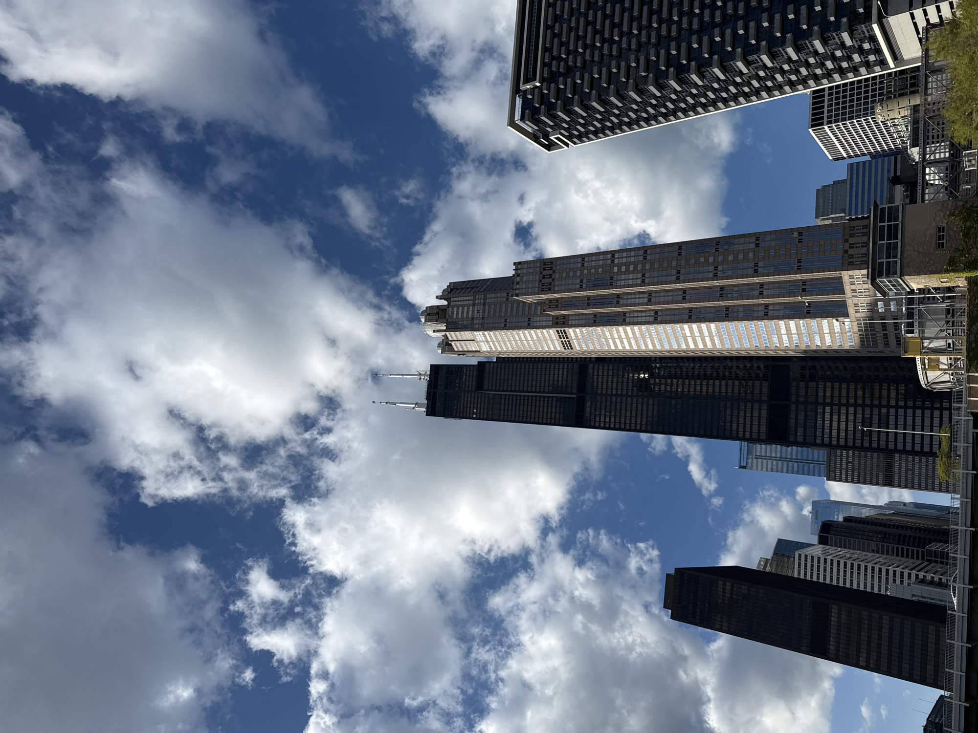 Tourist documents downtown Chicago architecture and river views