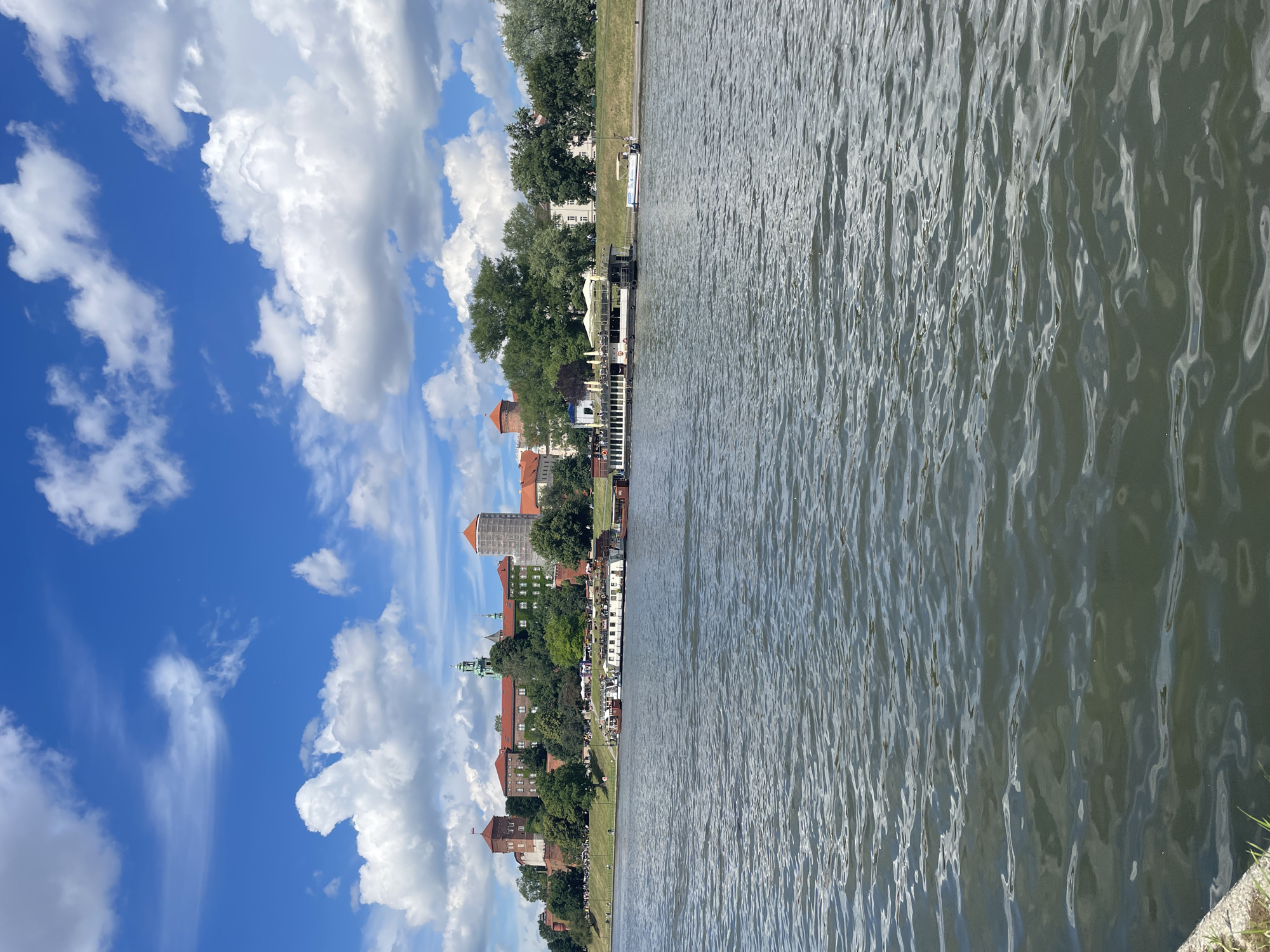 Saturday afternoon scenes along Krakow's Vistula River near Wawel Castle