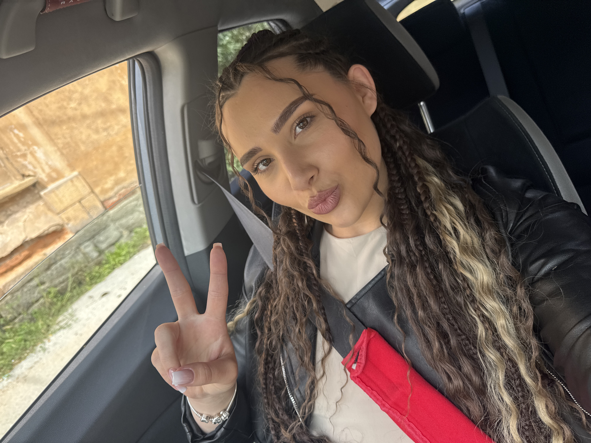 Car selfie session in Gabrovo, Bulgaria