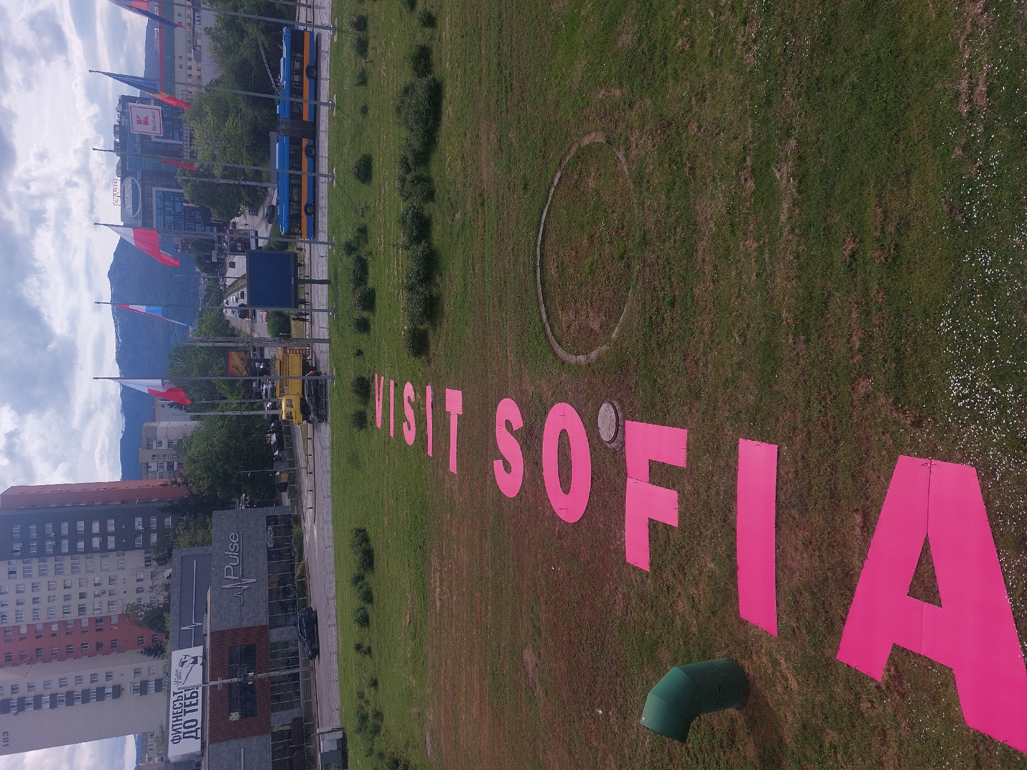 Sofia hosts Giro d'Italia cycling event with promotional displays