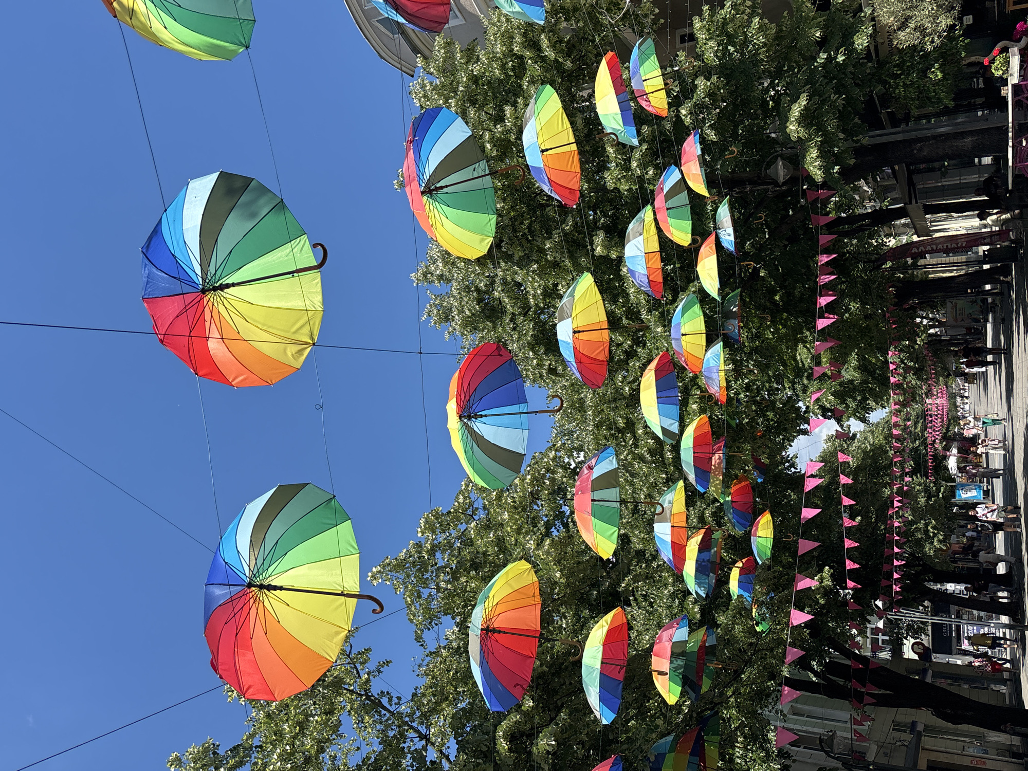 Walking tour of colorful downtown Burgas street art and decorations
