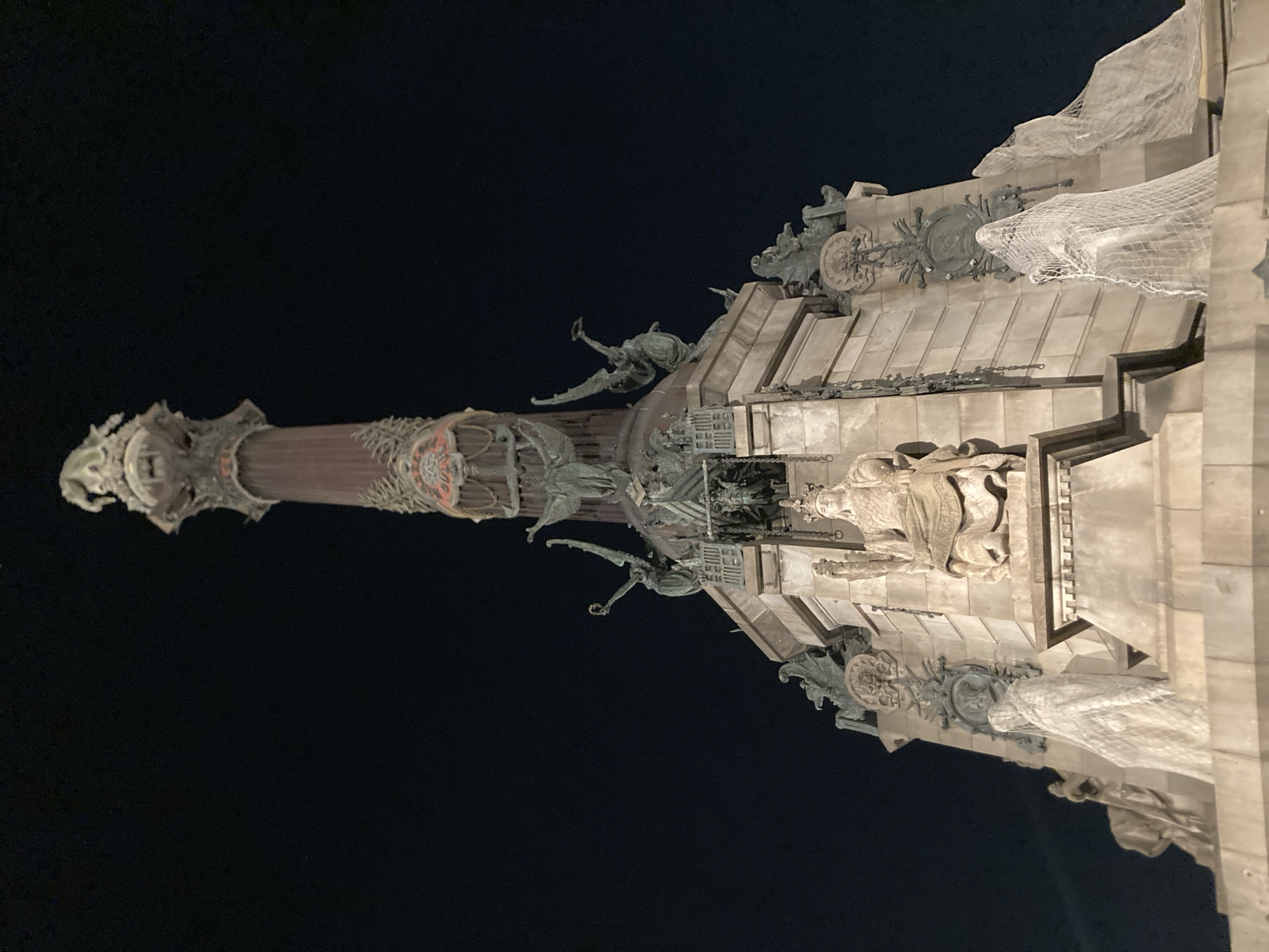 Night walk around Columbus Monument and Las Ramblas, Barcelona