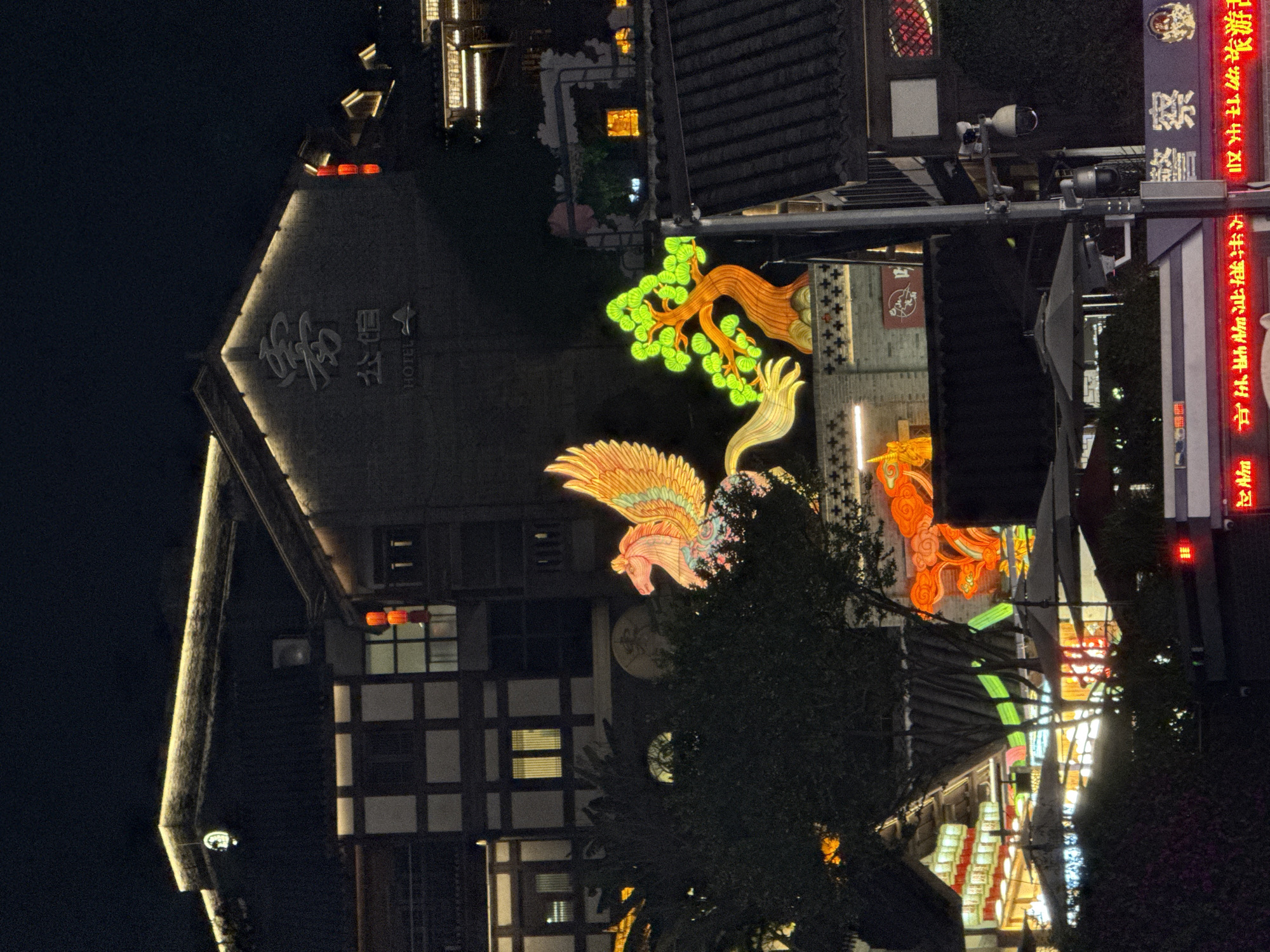 Nighttime illumination documented in Shapingba District waterfront area