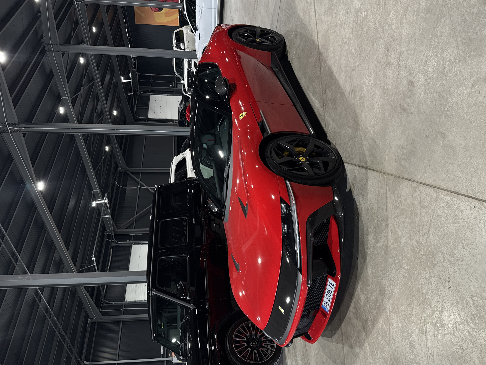 Luxury cars displayed in Plovdiv automotive showroom