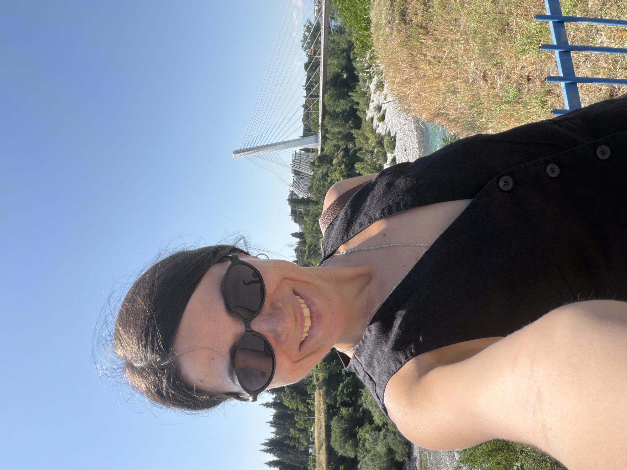 Woman explores Podgorica landmarks, shops, cafes during morning outing