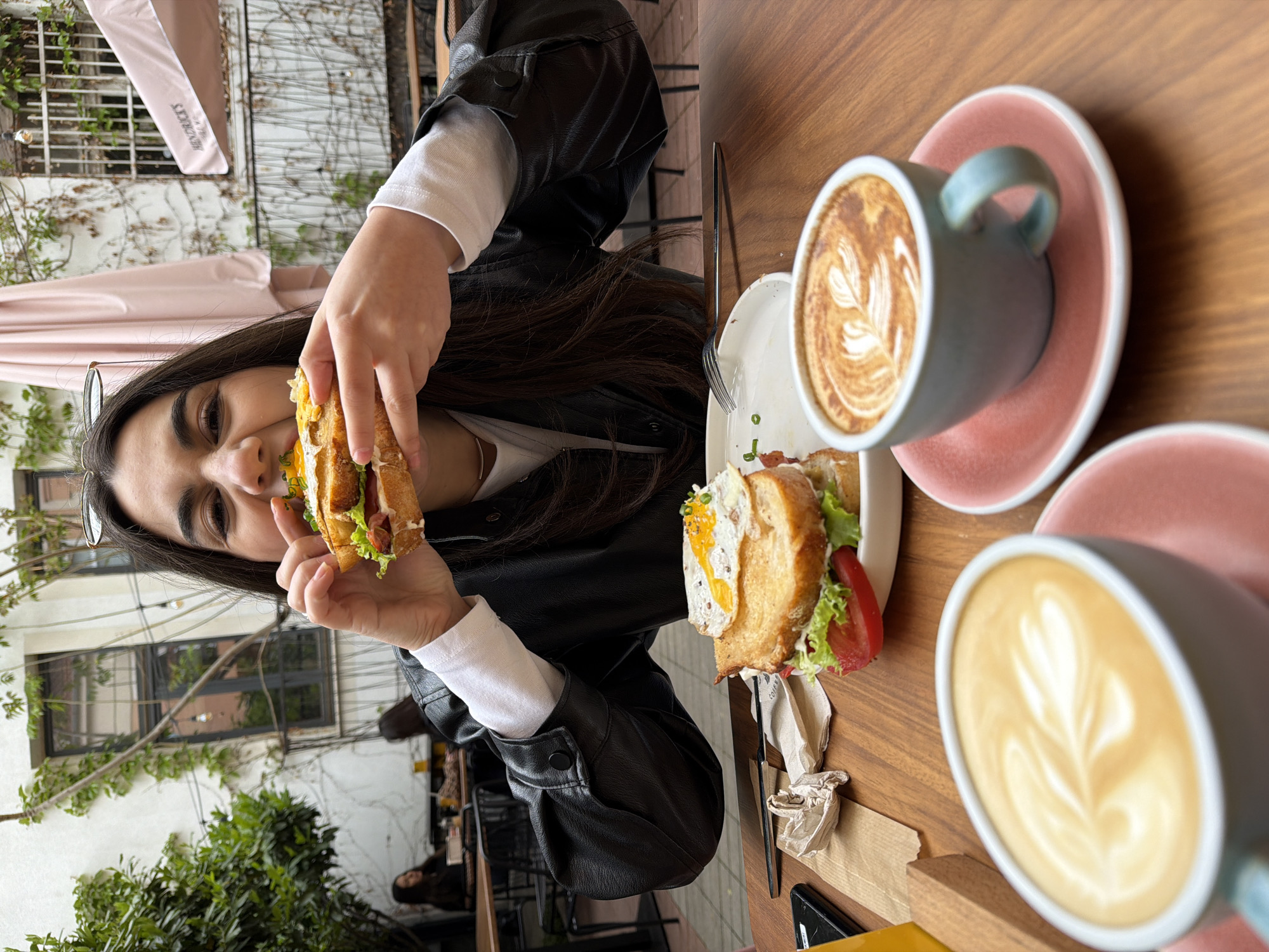 Woman enjoys coffee and shopping during afternoon outing in Sofia
