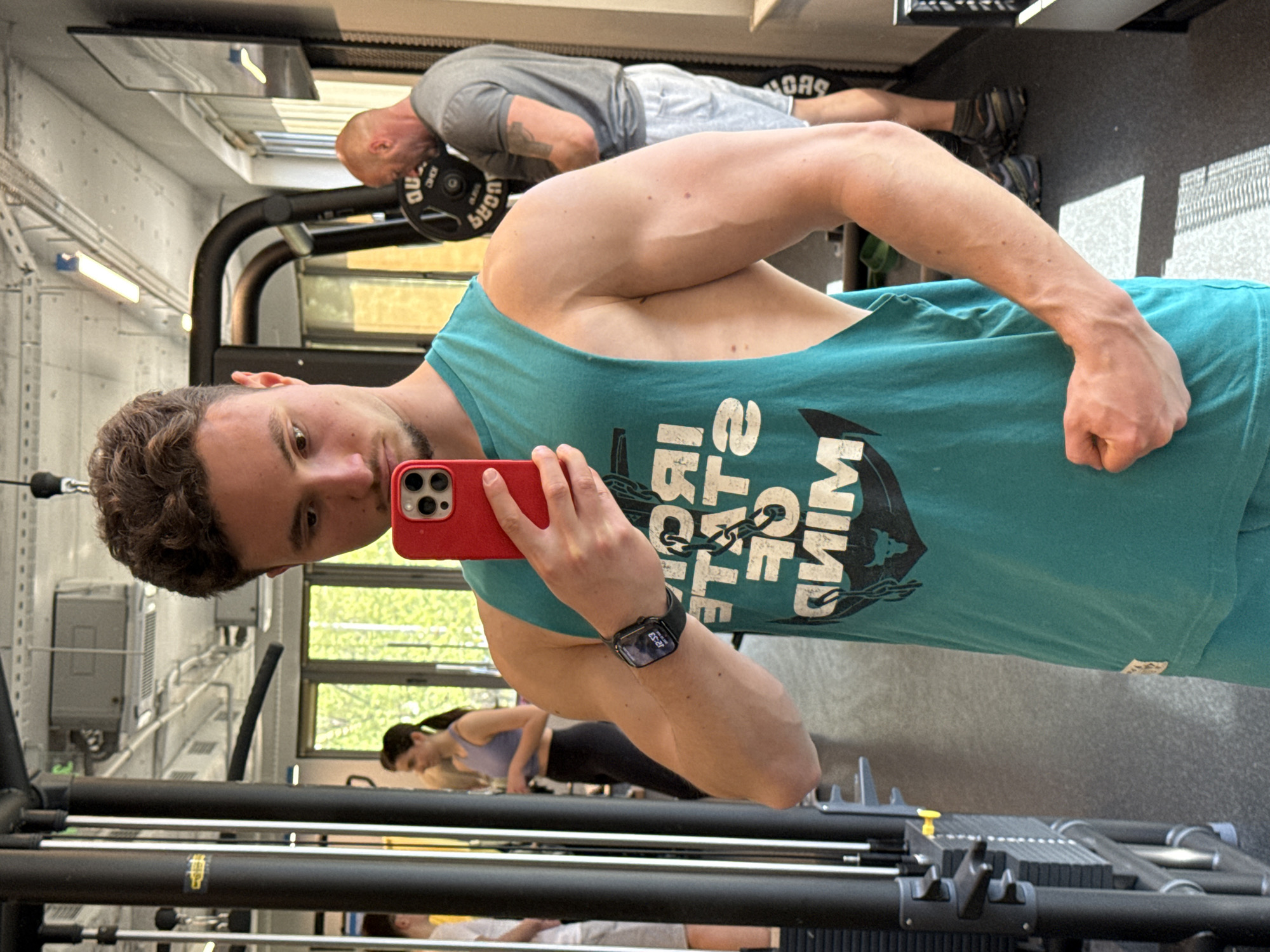 Man Takes Selfie at Sofia Gym During Workout Session