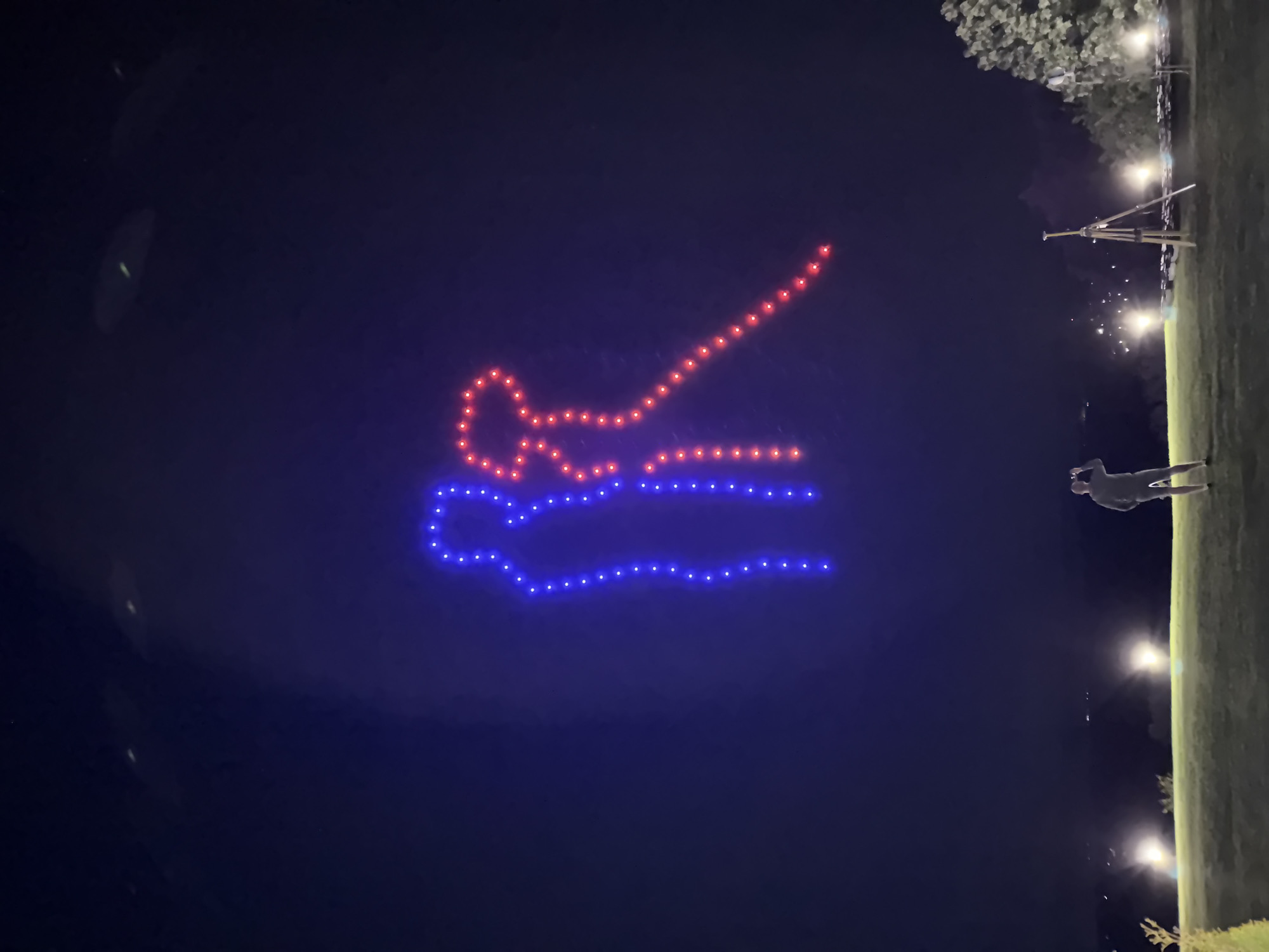 Drone Light Show Creates Shapes, Text Over Baliovtsi Bulgaria