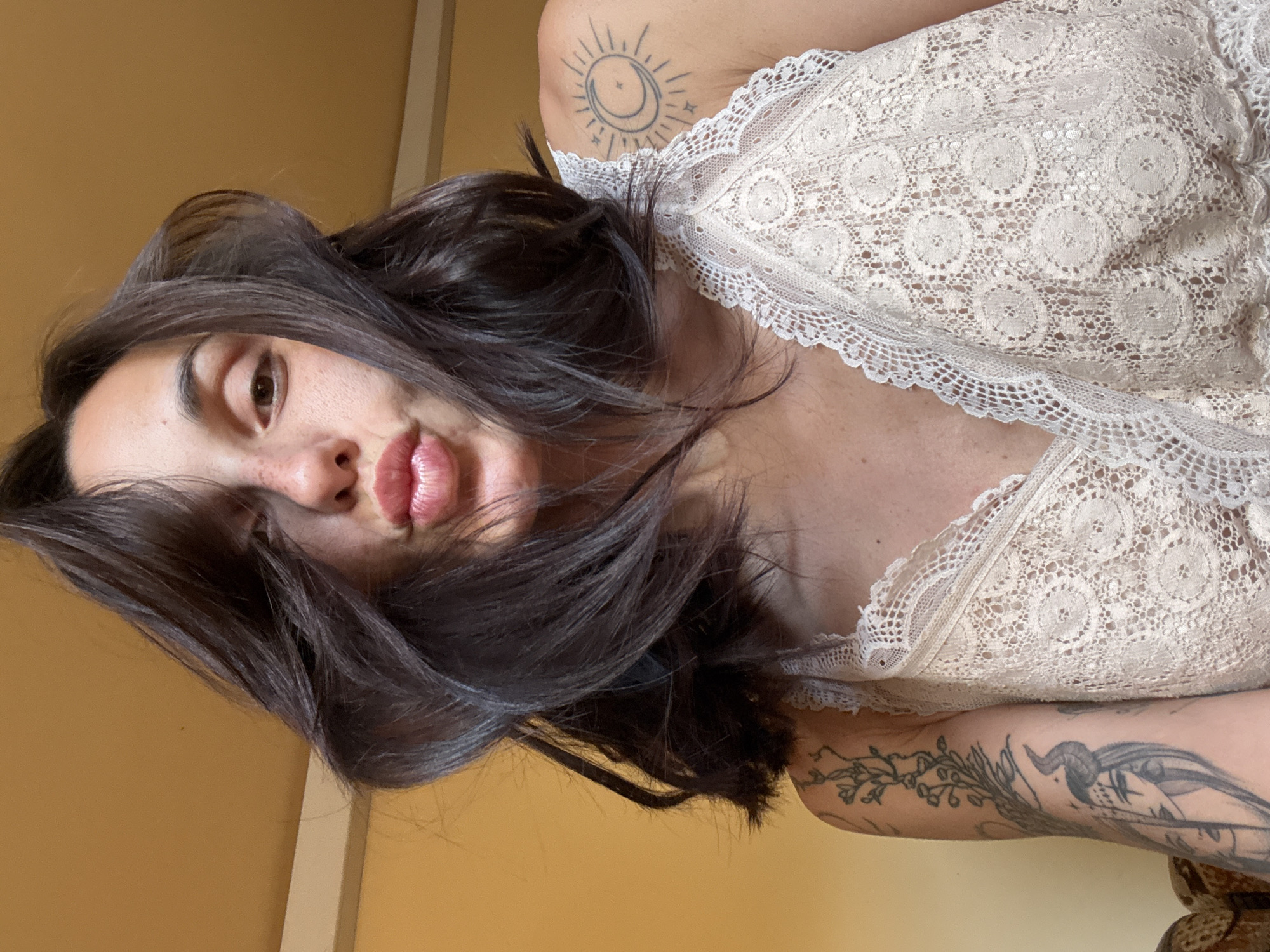 Woman takes self-portraits in Pleven, Bulgaria